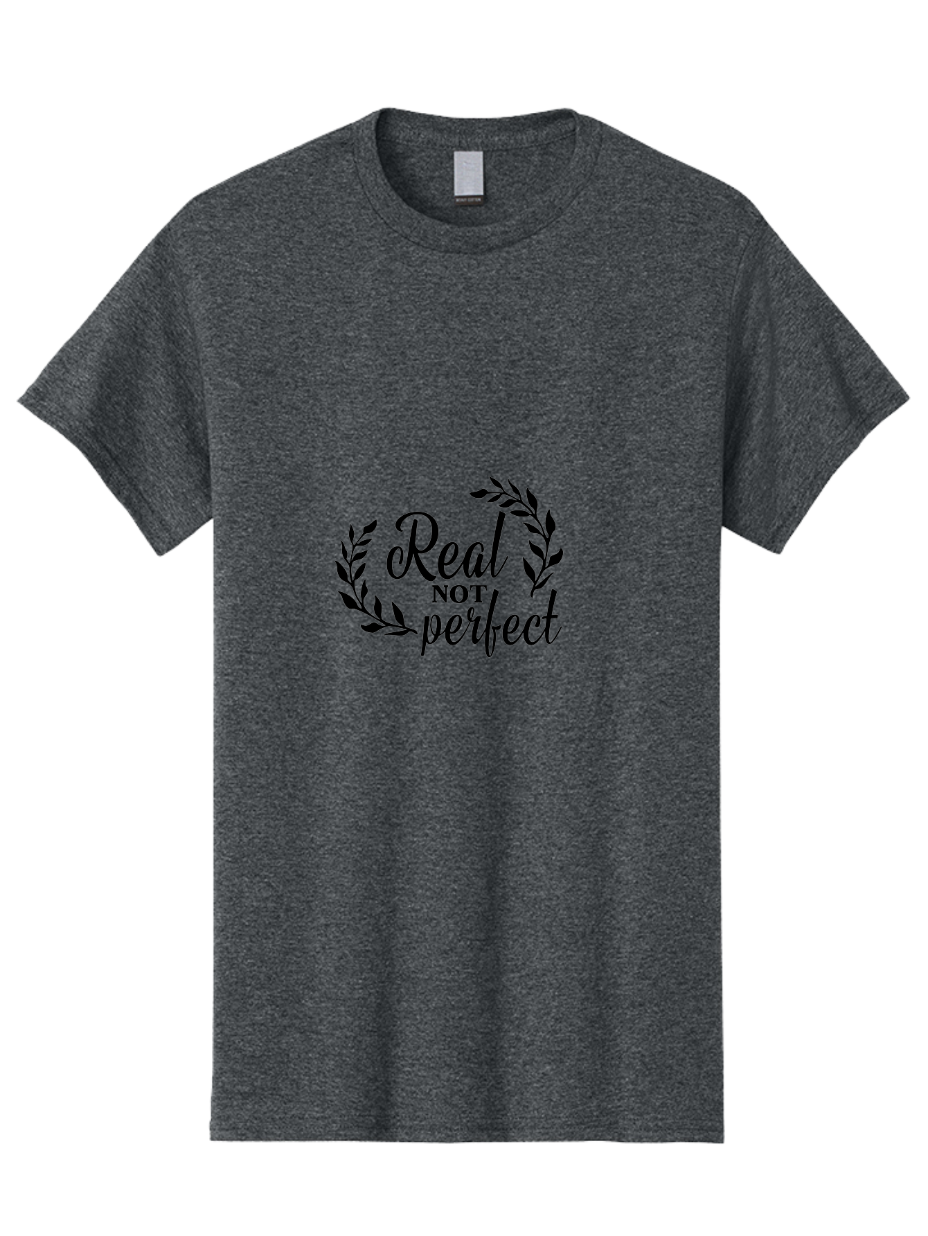 Real-Not-Perfect Men'S Graphic Tee, 100% Cotton, Comfortable Casual Summer Wear, Machine Washable, Motivational Quotes, Inspirational Sayings, Positive Affirmations, Self-Acceptance, Self-Love, Body Positivity, Empowerment, Laurel Wreath, Aad118 17