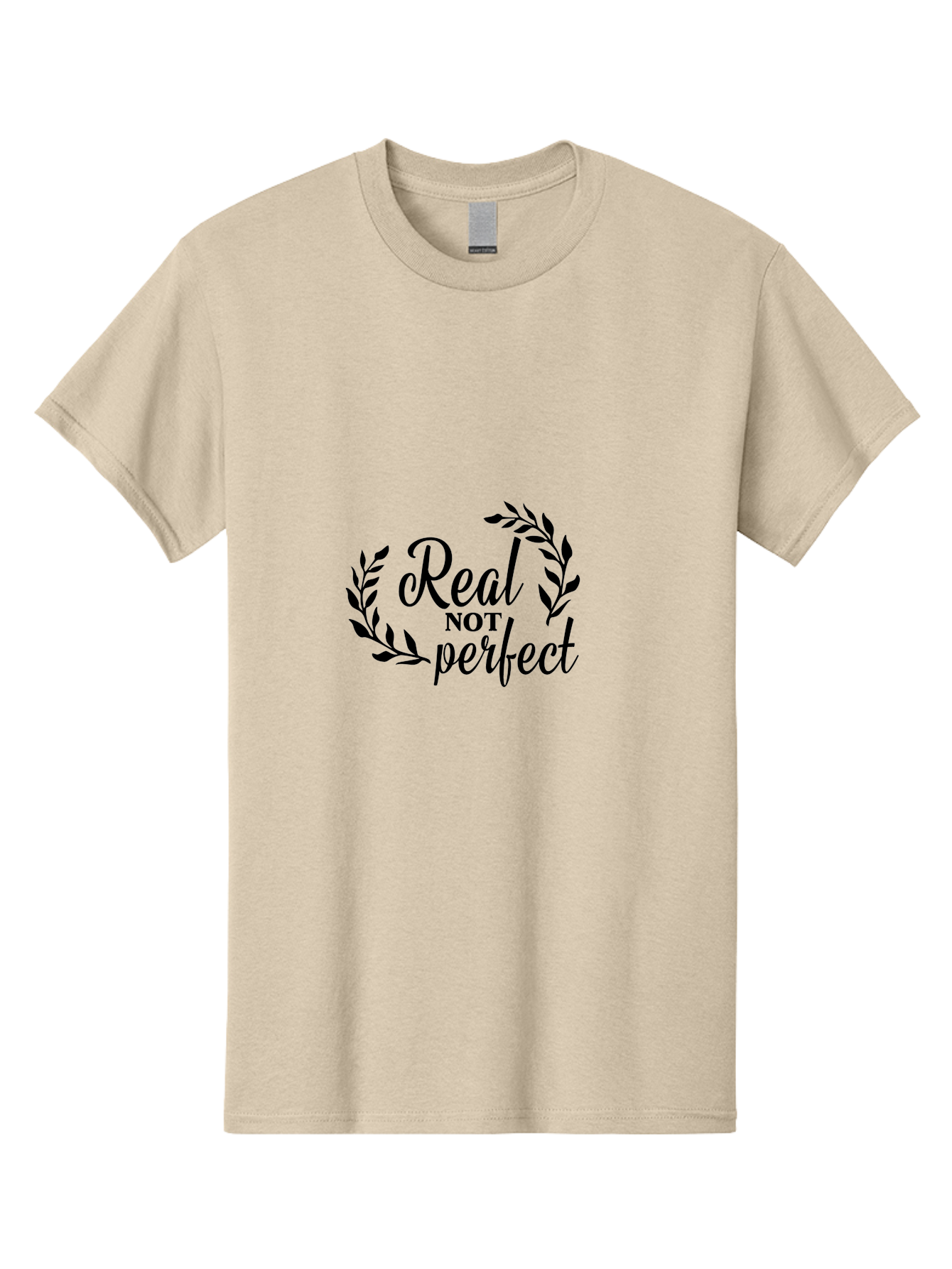 Real-Not-Perfect Men'S Graphic Tee, 100% Cotton, Comfortable Casual Summer Wear, Machine Washable, Motivational Quotes, Inspirational Sayings, Positive Affirmations, Self-Acceptance, Self-Love, Body Positivity, Empowerment, Laurel Wreath, Aad118 21