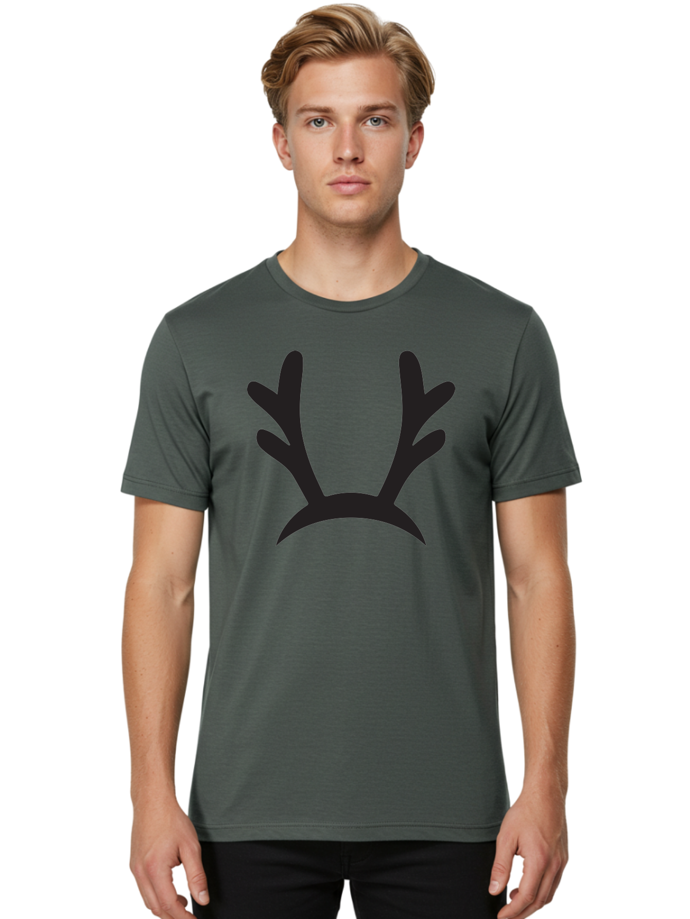 Reindeer-Antlers Men'S Graphic Tee, 100% Cotton, Comfortable Casual Summer Wear, Machine Washable, Reindeer Antlers, Festive Accessories, Holiday Decorations, Christmas Attire, Party Props, Novelty Headbands, Antler Headband Aad121 10
