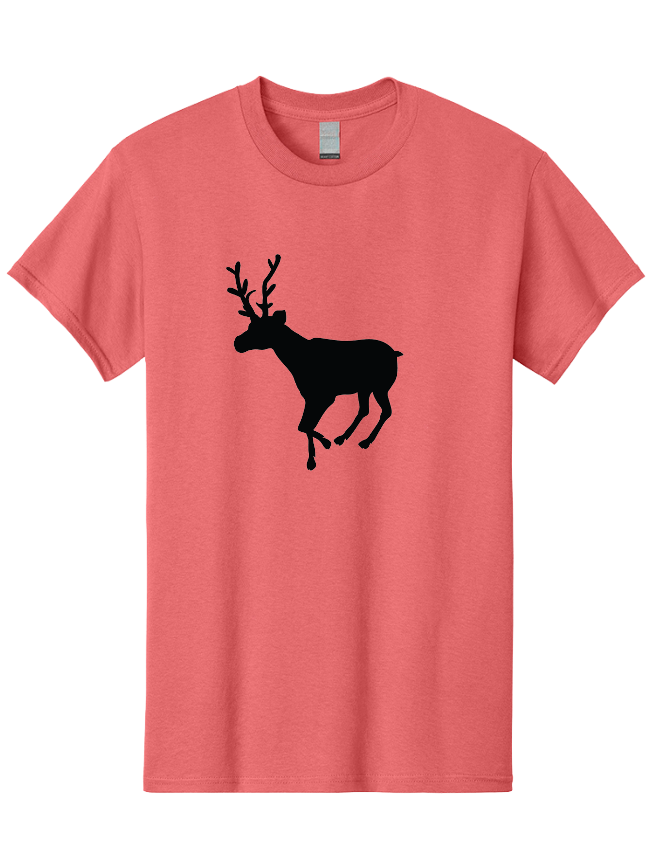 Reindeer-Silhouette Men'S Graphic Tee, 100% Cotton, Comfortable Casual Summer Wear, Machine Washable, Reindeer Silhouette, Deer Running, Antlered Animal, Wildlife Graphic, Festive Design, Winter Symbol, Holiday Icon, Minimalist Art Aad123 19
