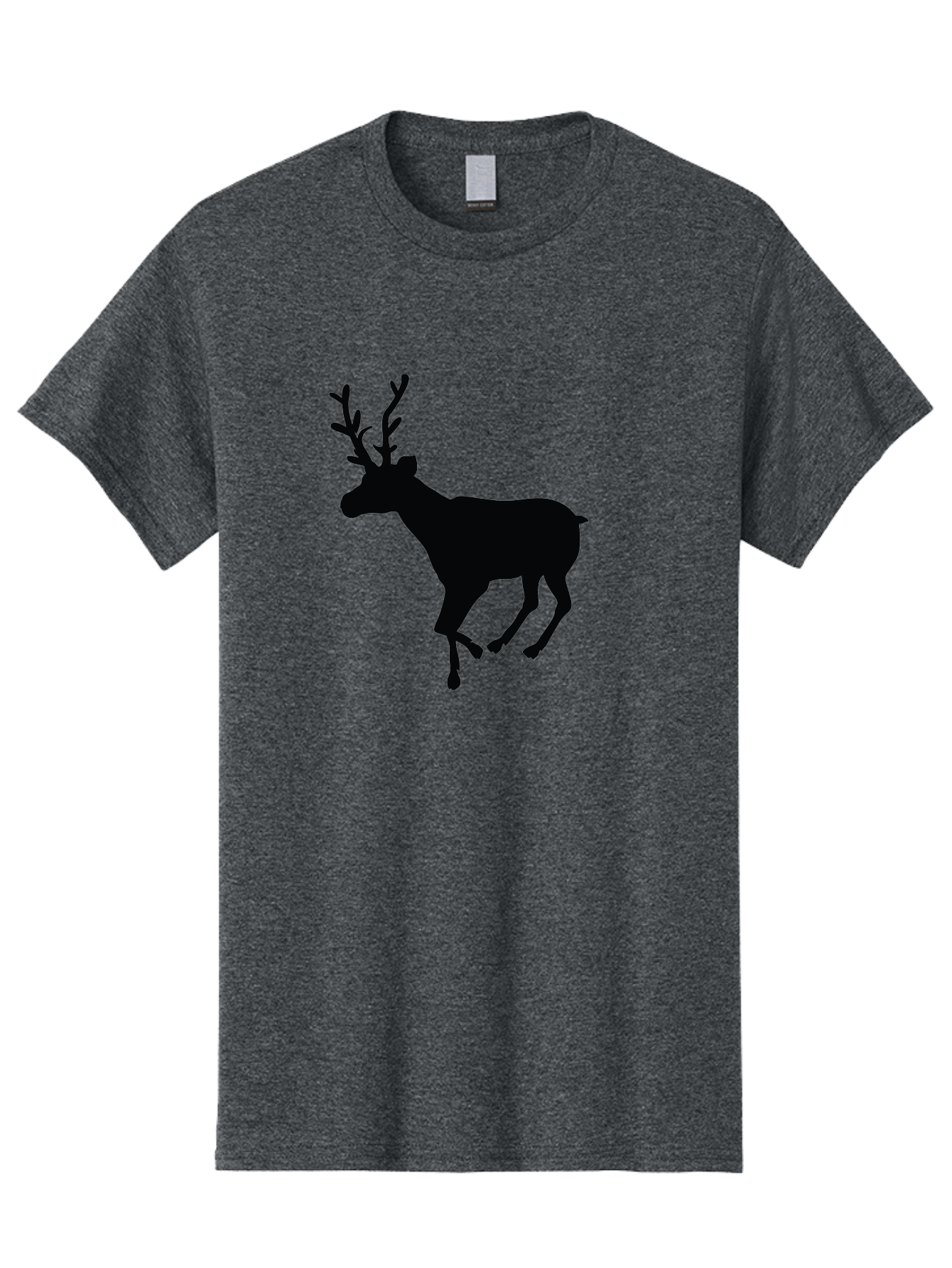 Reindeer-Silhouette Men'S Graphic Tee, 100% Cotton, Comfortable Casual Summer Wear, Machine Washable, Reindeer Silhouette, Deer Running, Antlered Animal, Wildlife Graphic, Festive Design, Winter Symbol, Holiday Icon, Minimalist Art Aad123 13