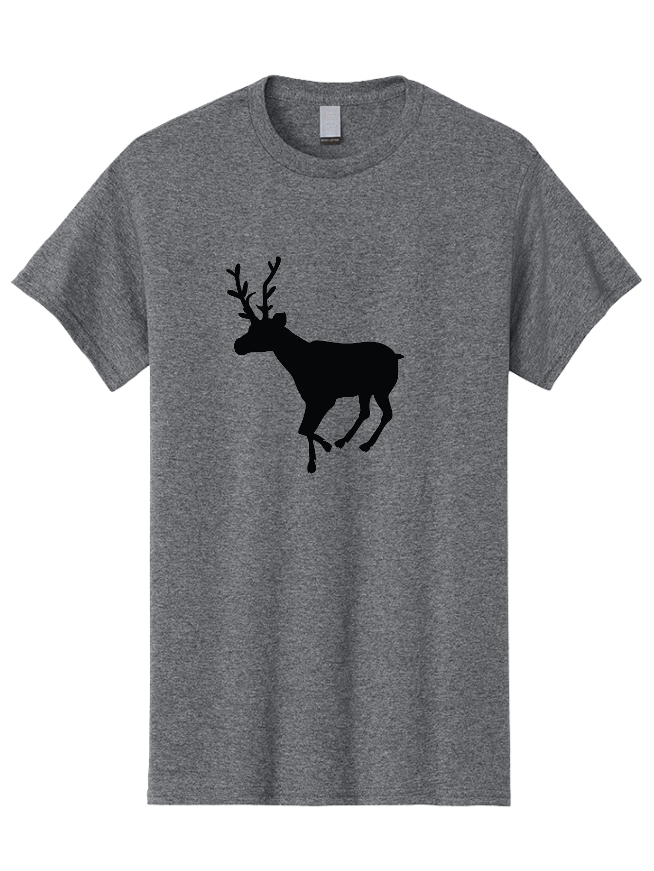 Reindeer-Silhouette Men'S Graphic Tee, 100% Cotton, Comfortable Casual Summer Wear, Machine Washable, Reindeer Silhouette, Deer Running, Antlered Animal, Wildlife Graphic, Festive Design, Winter Symbol, Holiday Icon, Minimalist Art Aad123 5