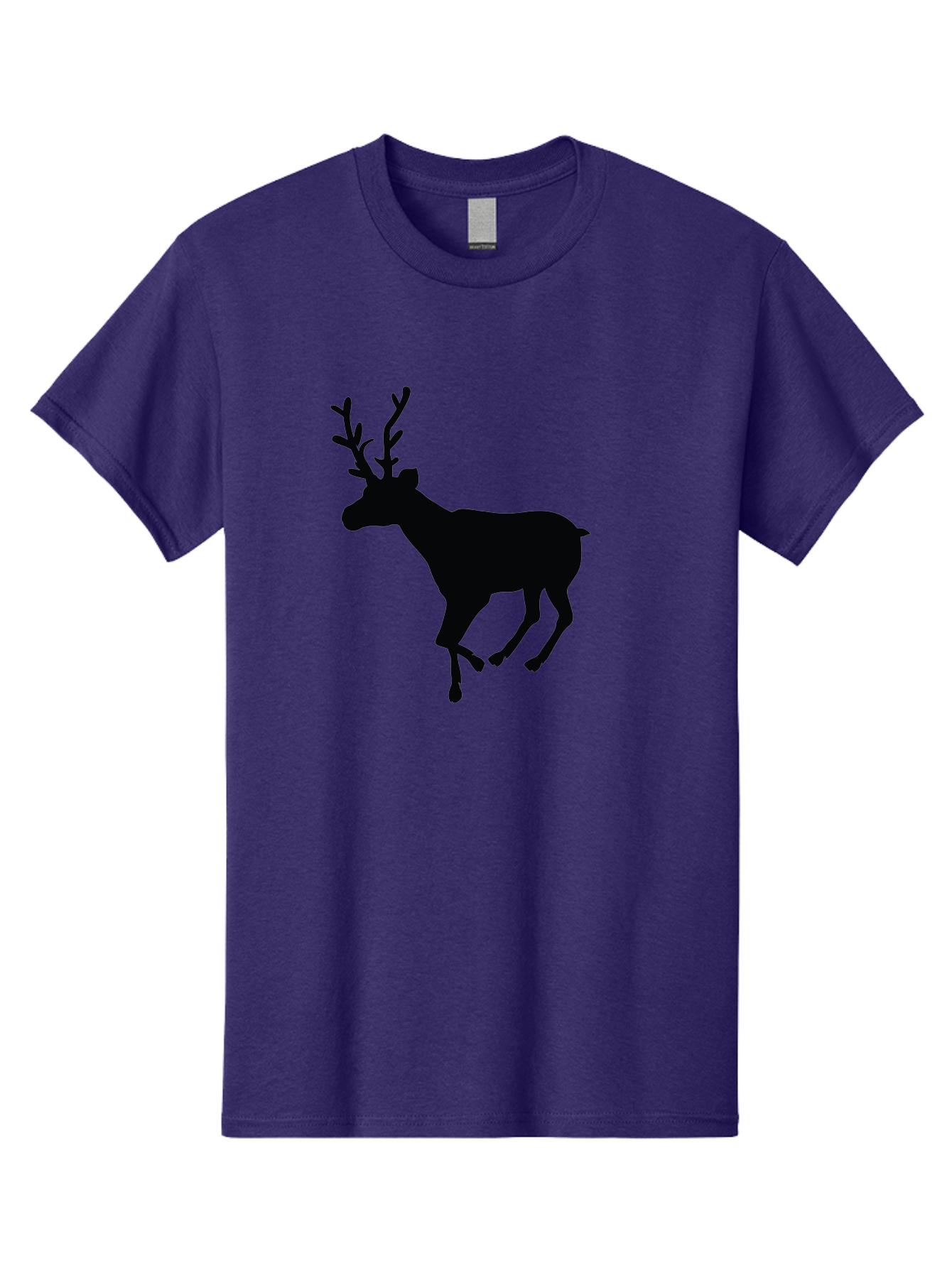 Reindeer-Silhouette Men'S Graphic Tee, 100% Cotton, Comfortable Casual Summer Wear, Machine Washable, Reindeer Silhouette, Deer Running, Antlered Animal, Wildlife Graphic, Festive Design, Winter Symbol, Holiday Icon, Minimalist Art Aad123 15