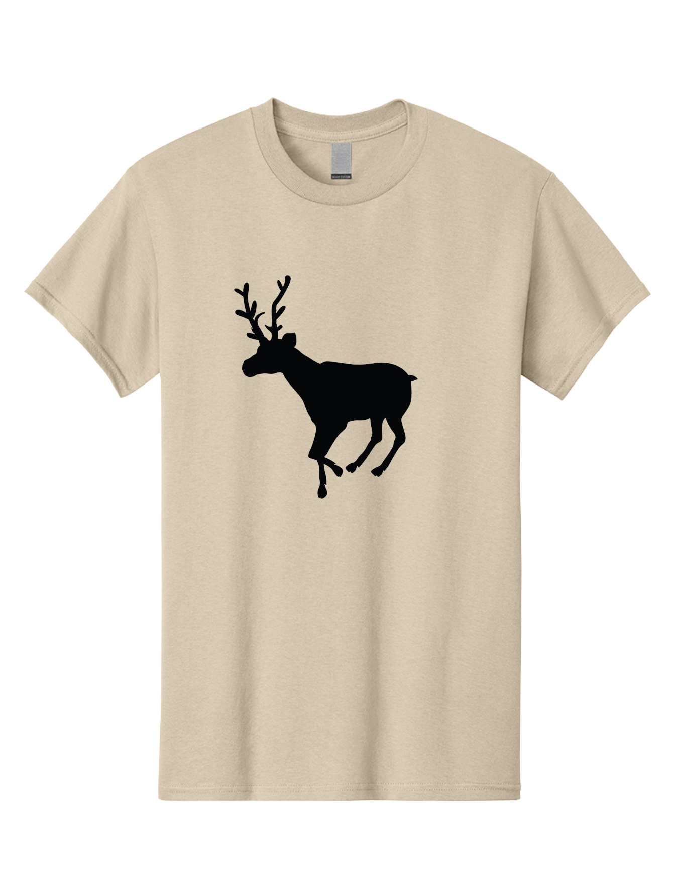 Reindeer-Silhouette Men'S Graphic Tee, 100% Cotton, Comfortable Casual Summer Wear, Machine Washable, Reindeer Silhouette, Deer Running, Antlered Animal, Wildlife Graphic, Festive Design, Winter Symbol, Holiday Icon, Minimalist Art Aad123 17