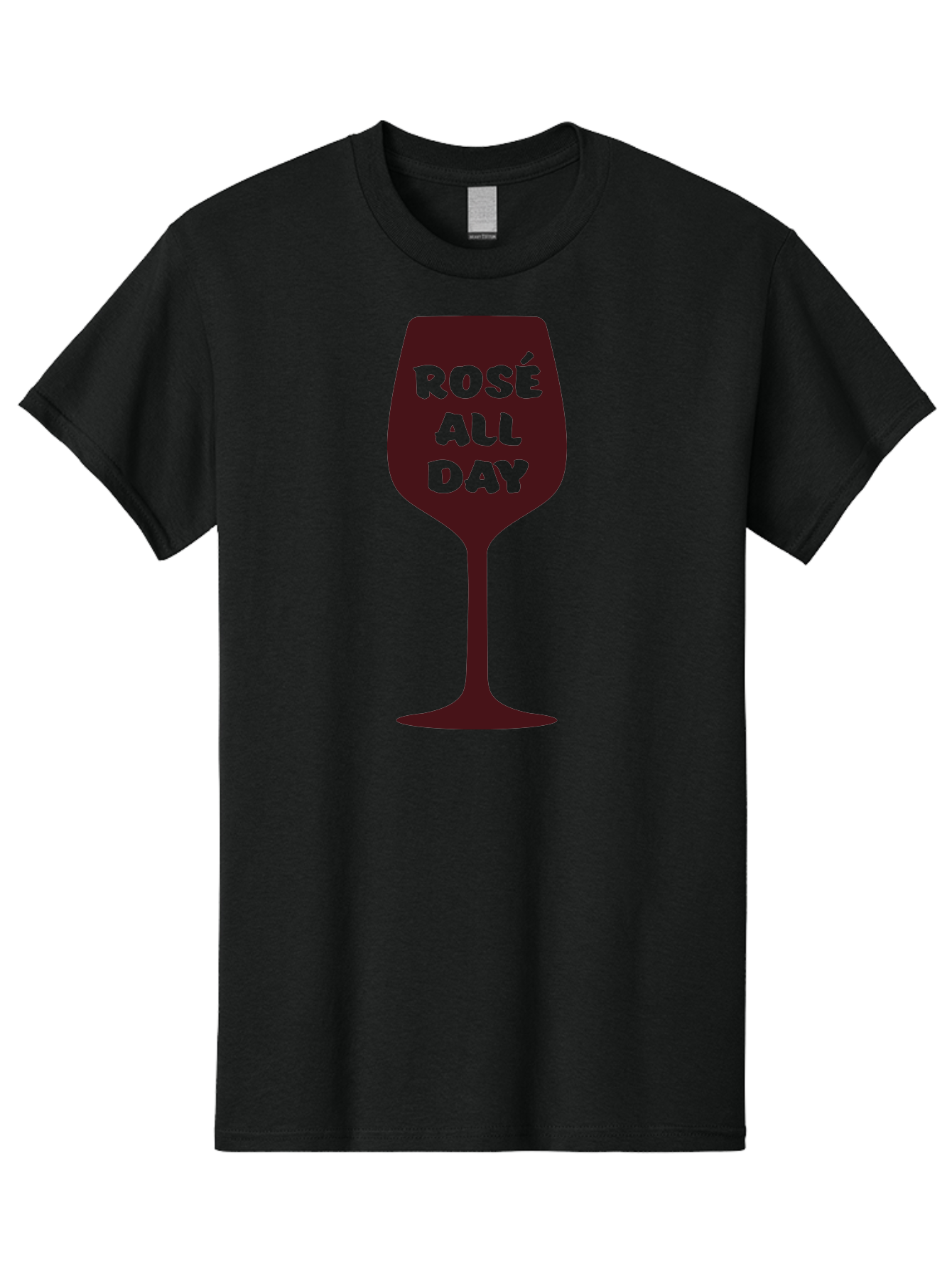 Rose-All-Day Men'S Graphic Tee, 100% Cotton, Comfortable Casual Summer Wear, Machine Washable, Wine Glass, Rose Wine, Rosé All Day, Wine Lover, Relaxed Atmosphere, Casual Drinking, Fun Phrase, Wine Culture Aad131 21