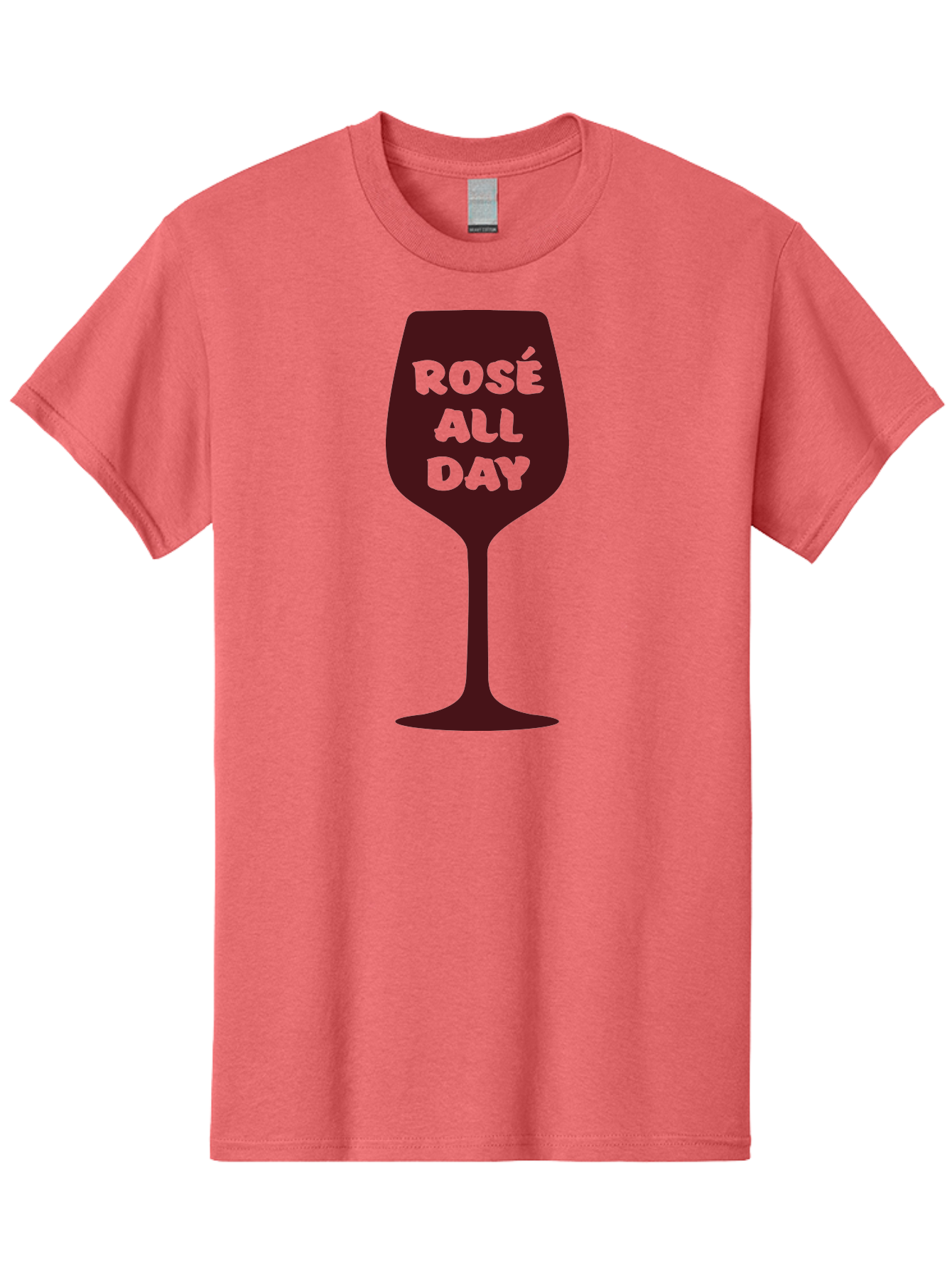 Rose-All-Day Men'S Graphic Tee, 100% Cotton, Comfortable Casual Summer Wear, Machine Washable, Wine Glass, Rose Wine, Rosé All Day, Wine Lover, Relaxed Atmosphere, Casual Drinking, Fun Phrase, Wine Culture Aad131 19