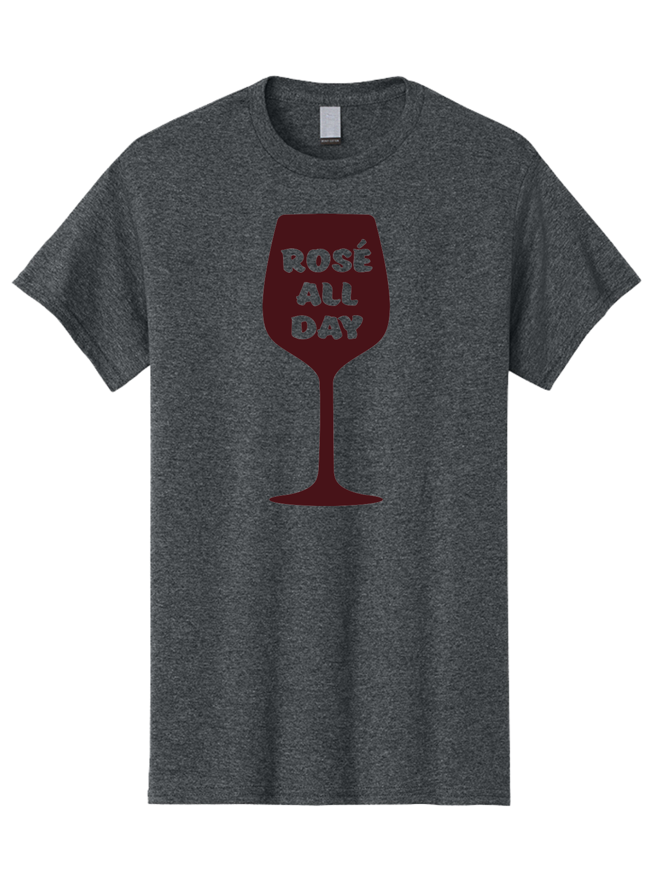 Rose-All-Day Men'S Graphic Tee, 100% Cotton, Comfortable Casual Summer Wear, Machine Washable, Wine Glass, Rose Wine, Rosé All Day, Wine Lover, Relaxed Atmosphere, Casual Drinking, Fun Phrase, Wine Culture Aad131 25