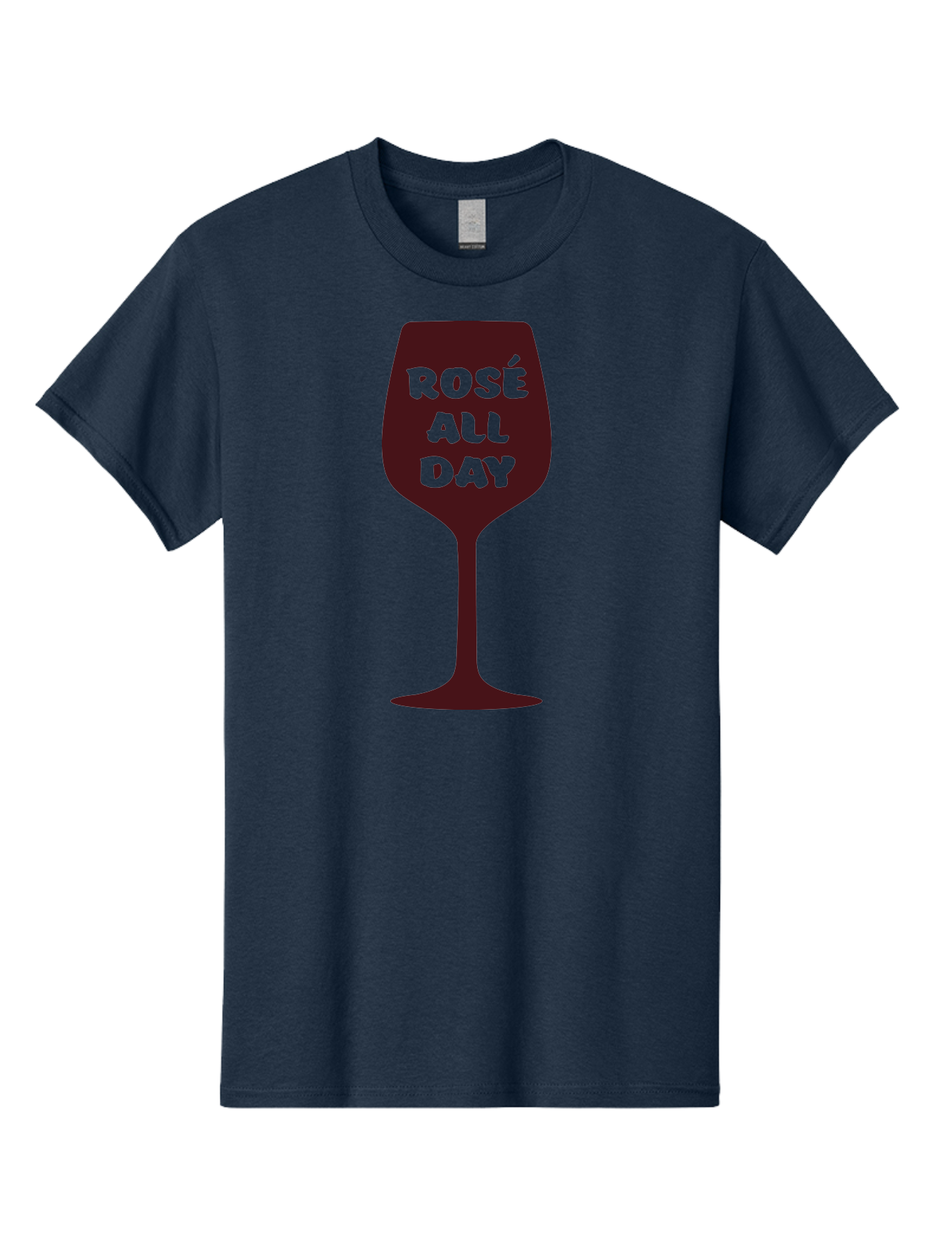 Rose-All-Day Men'S Graphic Tee, 100% Cotton, Comfortable Casual Summer Wear, Machine Washable, Wine Glass, Rose Wine, Rosé All Day, Wine Lover, Relaxed Atmosphere, Casual Drinking, Fun Phrase, Wine Culture Aad131 13