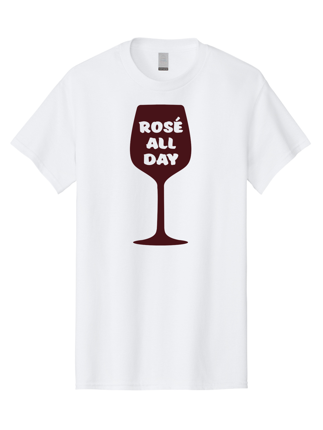 Rose-All-Day Men'S Graphic Tee, 100% Cotton, Comfortable Casual Summer Wear, Machine Washable, Wine Glass, Rose Wine, Rosé All Day, Wine Lover, Relaxed Atmosphere, Casual Drinking, Fun Phrase, Wine Culture Aad131 17