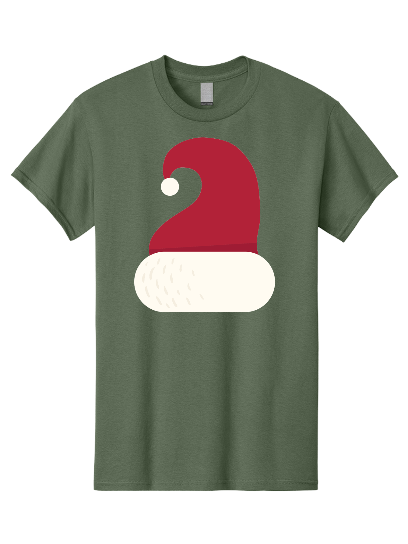 Santa-Hat Men'S Graphic Tee, 100% Cotton, Comfortable Casual Summer Wear, Machine Washable, Santa Hat, Christmas Hat, Red And White Hat, Winter Clothing, Festive Accessory, Holiday Fashion, Cartoon Style, Digital Illustration Aad135 3
