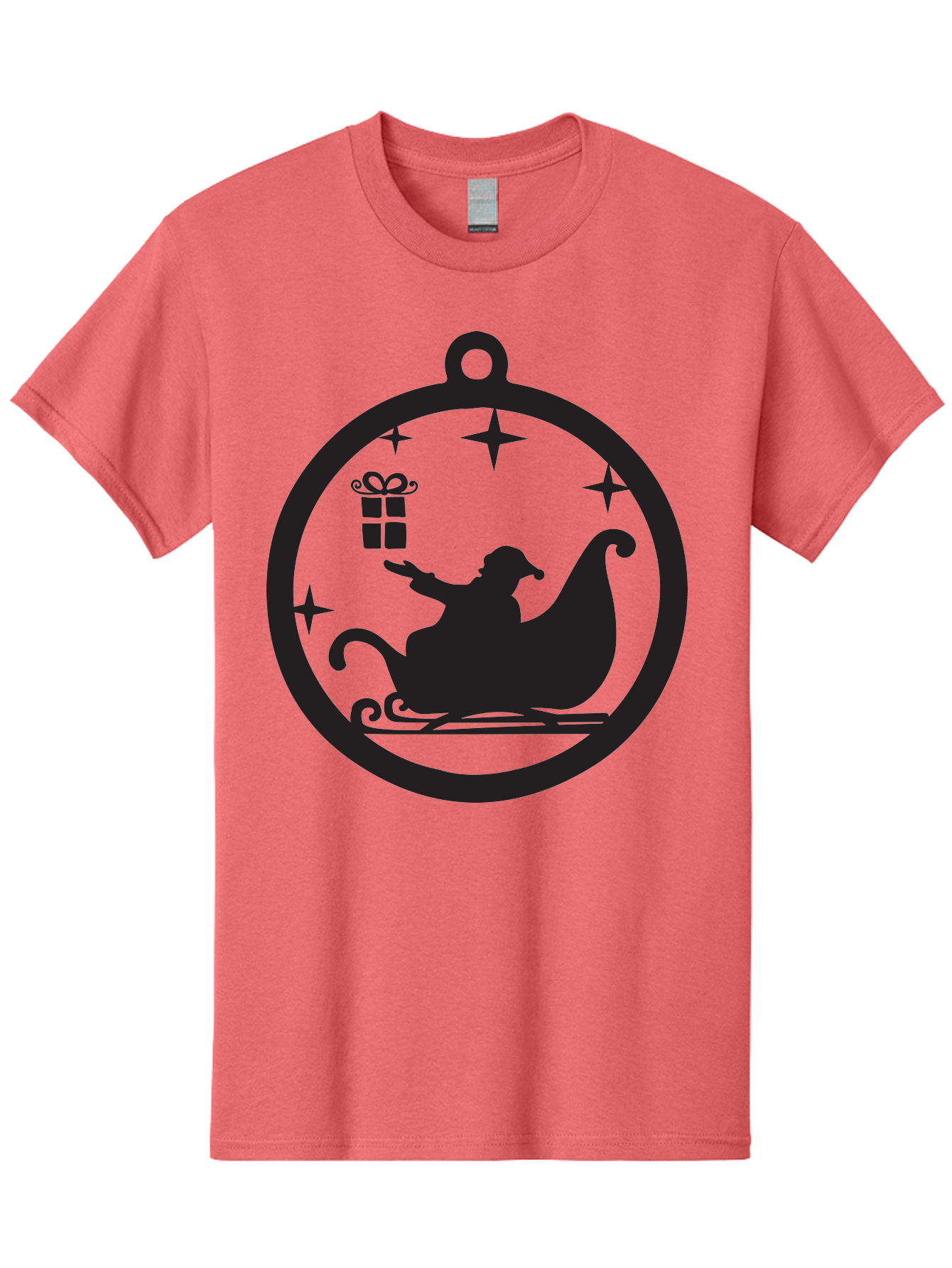 Santa-Sleigh-Ornament-1 Men'S Graphic Tee, 100% Cotton, Comfortable Casual Summer Wear, Machine Washable, Santa Claus, Christmas Gift, Sleigh Ride, Festive Holiday, Winter Wonderland, Gift Giving, Christmas Magic, Holiday Cheer Aad137 21