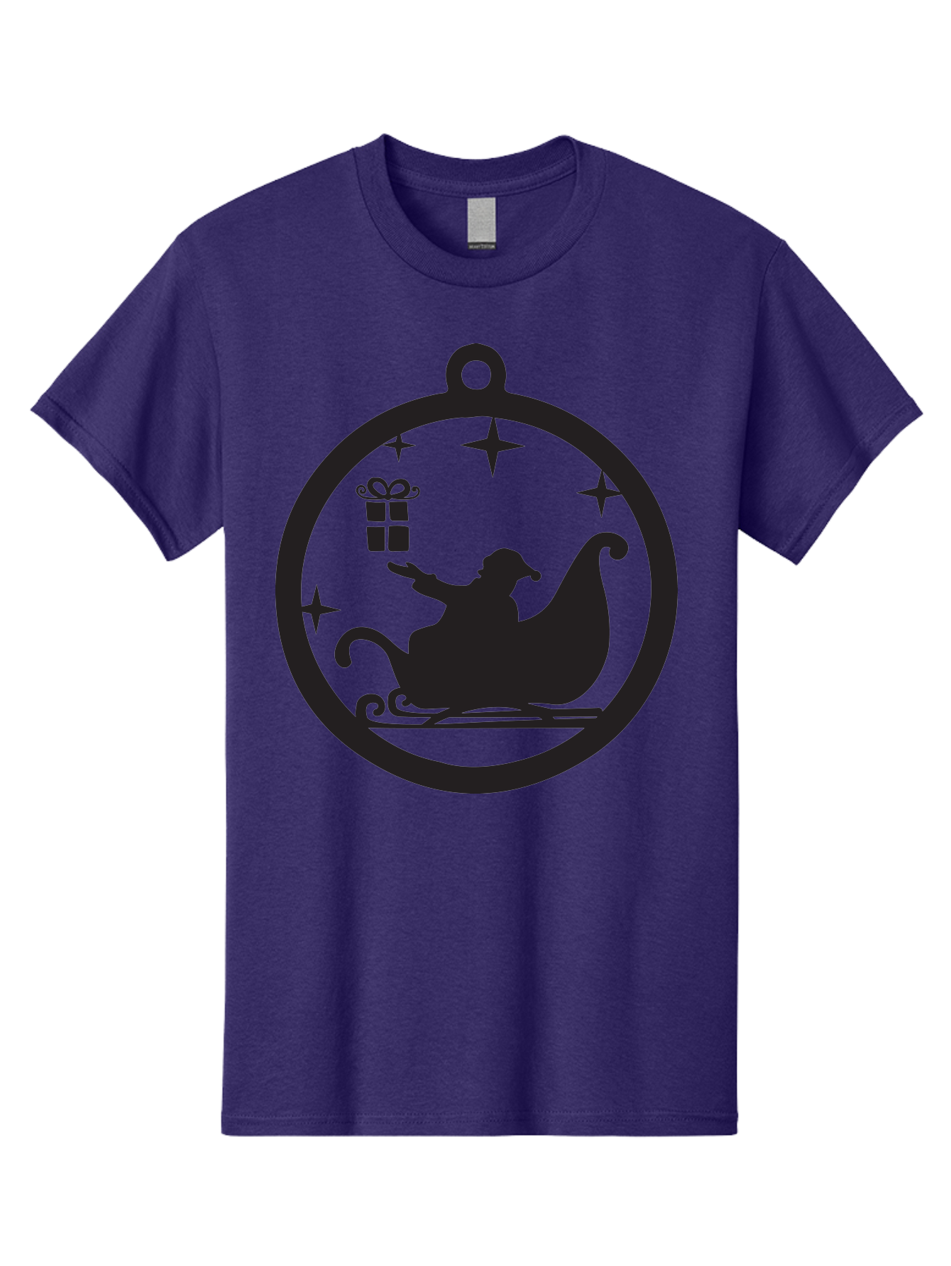 Santa-Sleigh-Ornament-1 Men'S Graphic Tee, 100% Cotton, Comfortable Casual Summer Wear, Machine Washable, Santa Claus, Christmas Gift, Sleigh Ride, Festive Holiday, Winter Wonderland, Gift Giving, Christmas Magic, Holiday Cheer Aad137 5