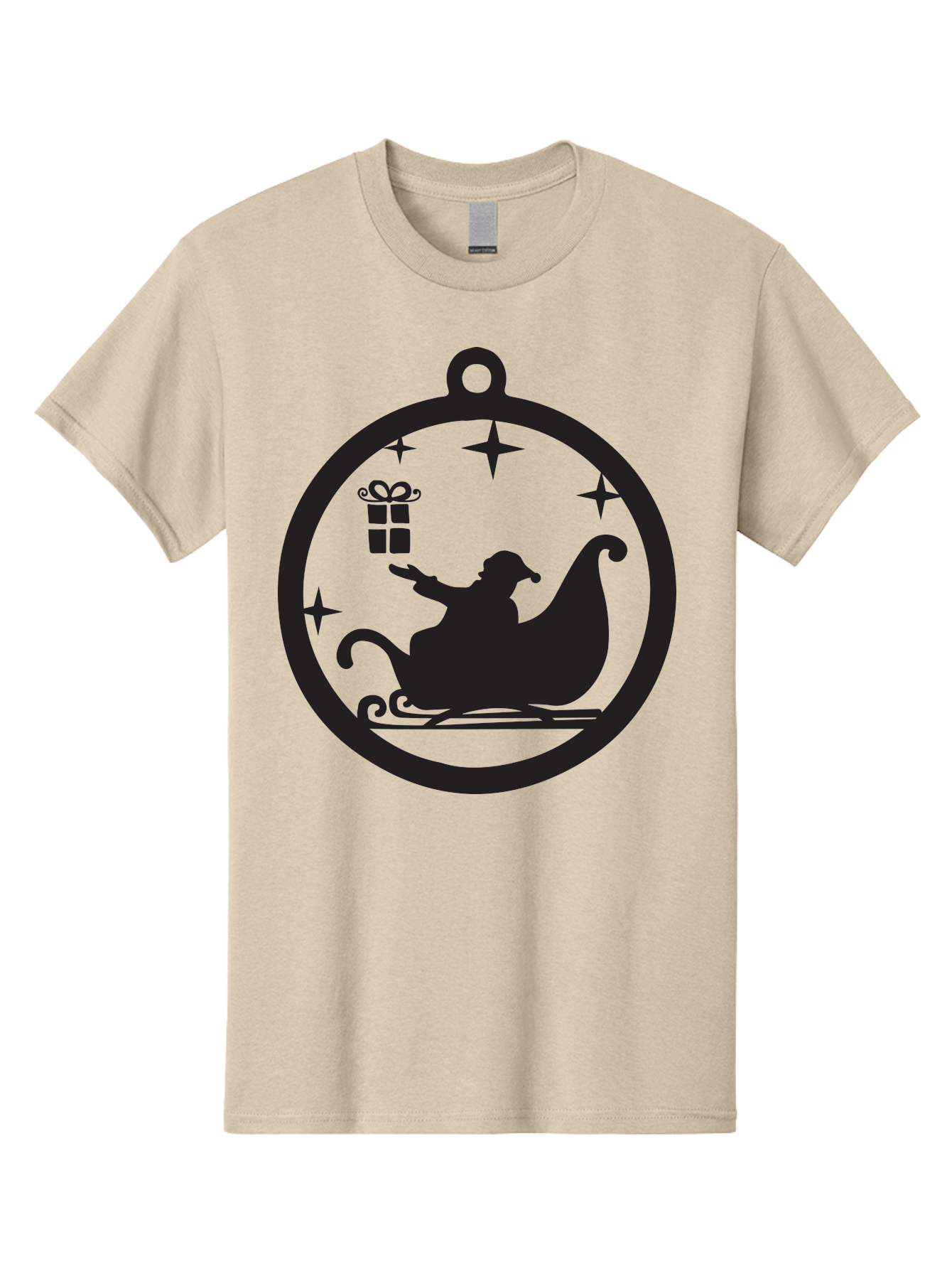 Santa-Sleigh-Ornament-1 Men'S Graphic Tee, 100% Cotton, Comfortable Casual Summer Wear, Machine Washable, Santa Claus, Christmas Gift, Sleigh Ride, Festive Holiday, Winter Wonderland, Gift Giving, Christmas Magic, Holiday Cheer Aad137 13