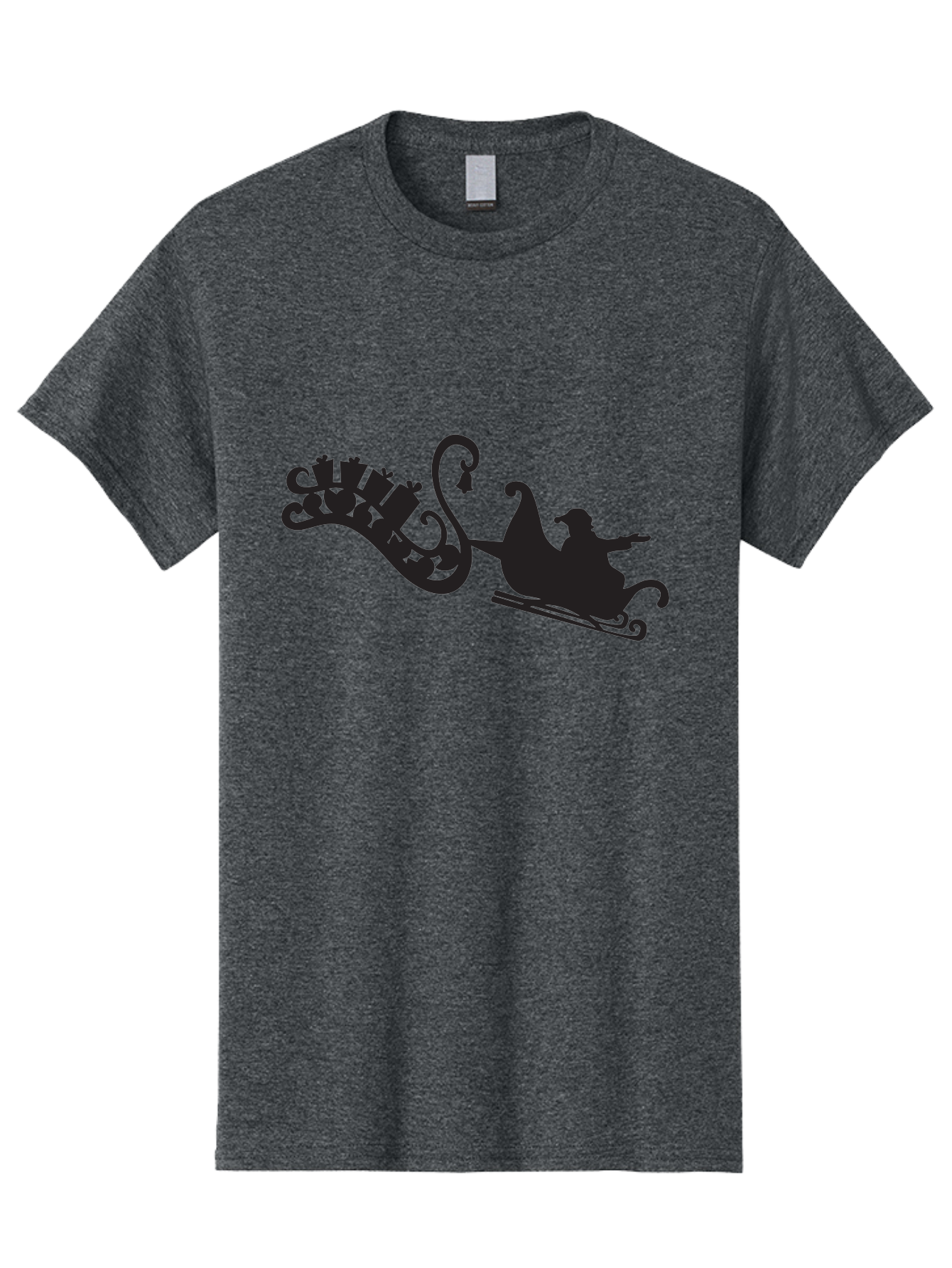 Santa-Sleigh Men'S Graphic Tee, 100% Cotton, Comfortable Casual Summer Wear, Machine Washable, Sleigh Silhouette, Santa Claus, Christmas Gifts, Festive Season, Holiday Cheer, Winter Wonderland, Jolly Old Elf, Gift Giving, Christmas Magic, Aad140 3