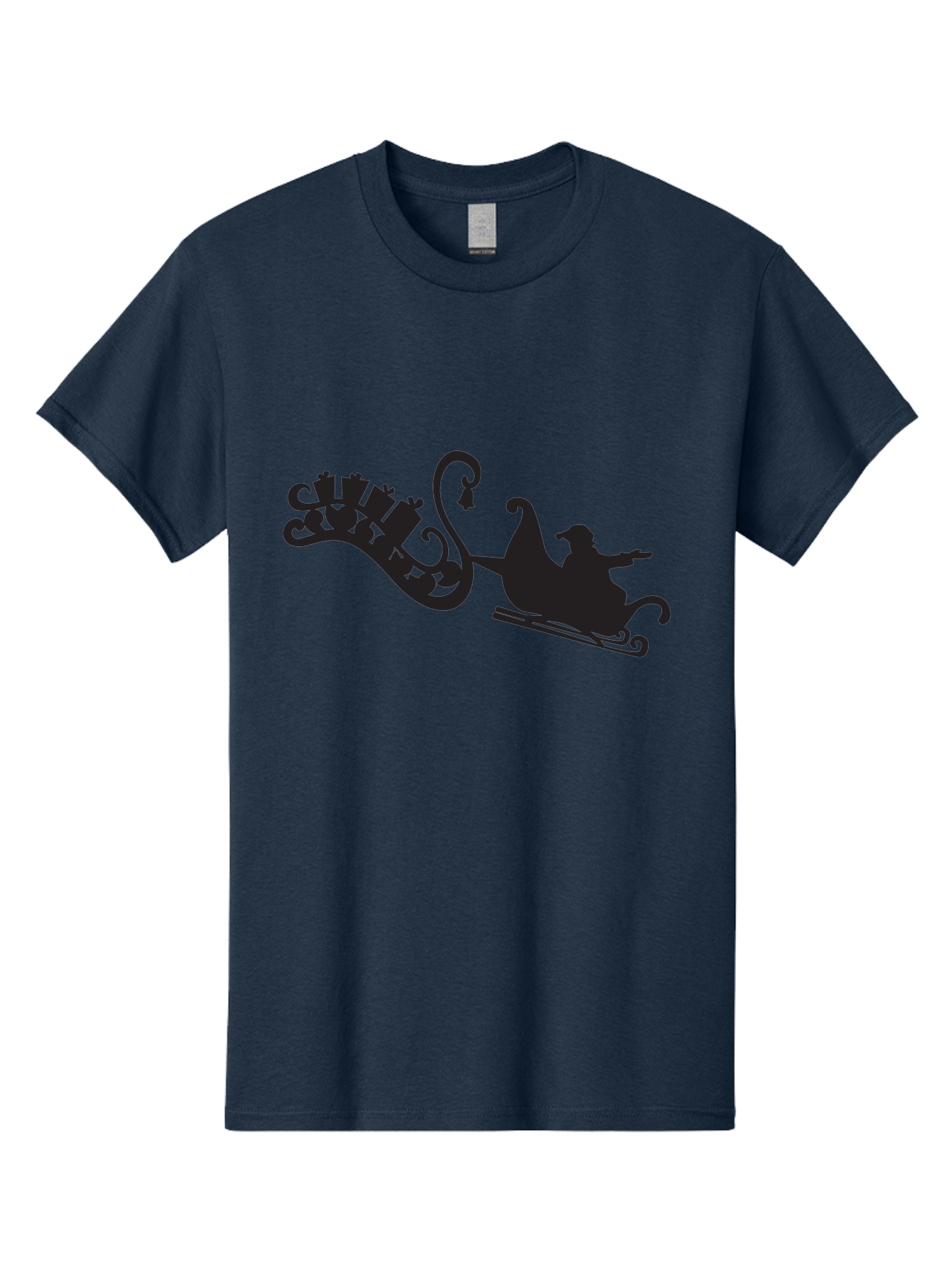 Santa-Sleigh Men'S Graphic Tee, 100% Cotton, Comfortable Casual Summer Wear, Machine Washable, Sleigh Silhouette, Santa Claus, Christmas Gifts, Festive Season, Holiday Cheer, Winter Wonderland, Jolly Old Elf, Gift Giving, Christmas Magic, Aad140 7