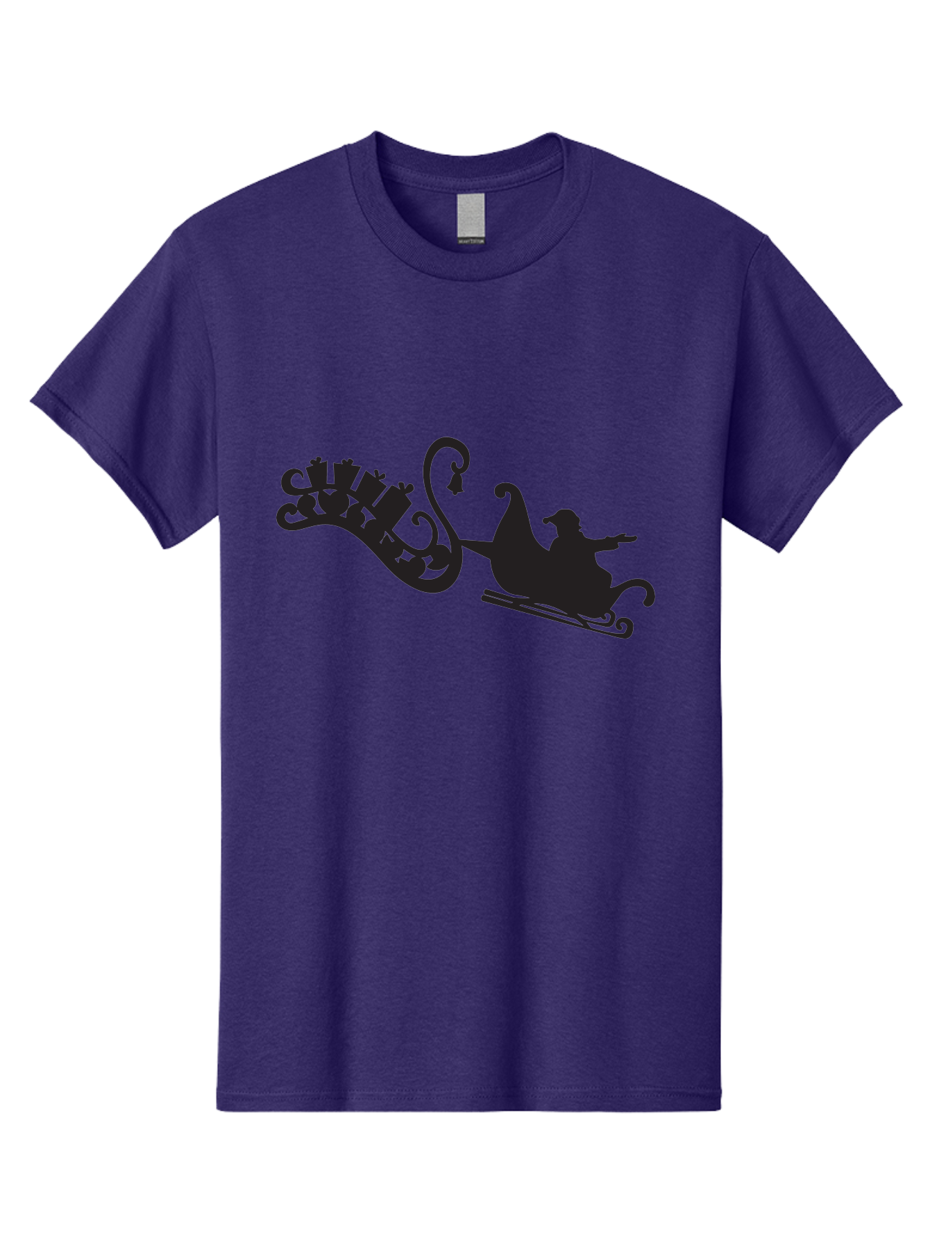 Santa-Sleigh Men'S Graphic Tee, 100% Cotton, Comfortable Casual Summer Wear, Machine Washable, Sleigh Silhouette, Santa Claus, Christmas Gifts, Festive Season, Holiday Cheer, Winter Wonderland, Jolly Old Elf, Gift Giving, Christmas Magic, Aad140 11