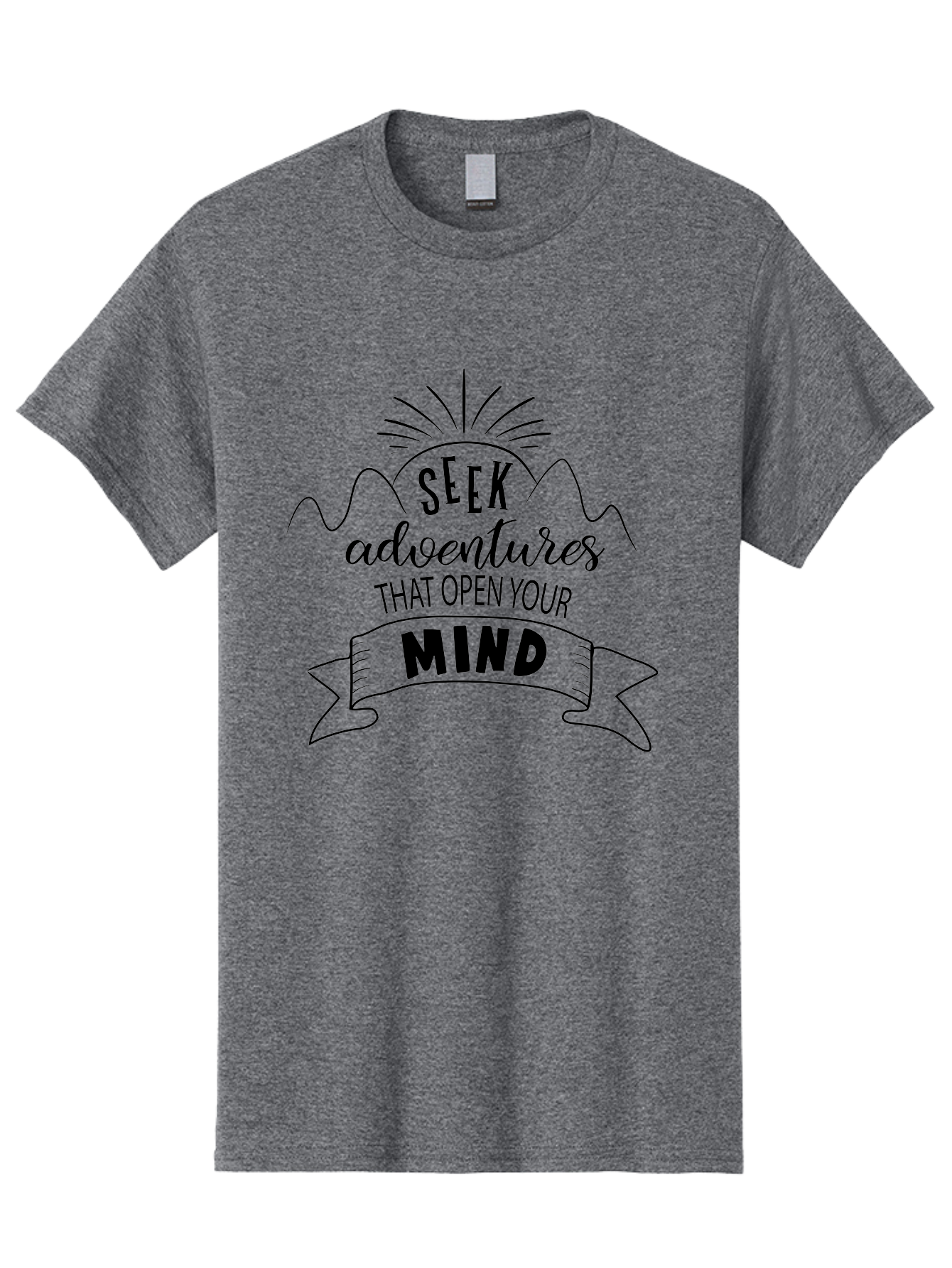 Seek-Adventures-That-Open-Your-Mind Men'S Graphic Tee, 100% Cotton, Comfortable Casual Summer Wear, Machine Washable, Inspirational Quote, Motivational Message, Adventure Seeking, Personal Growth, Mindfulness, Positive Thinking, Aad147 5