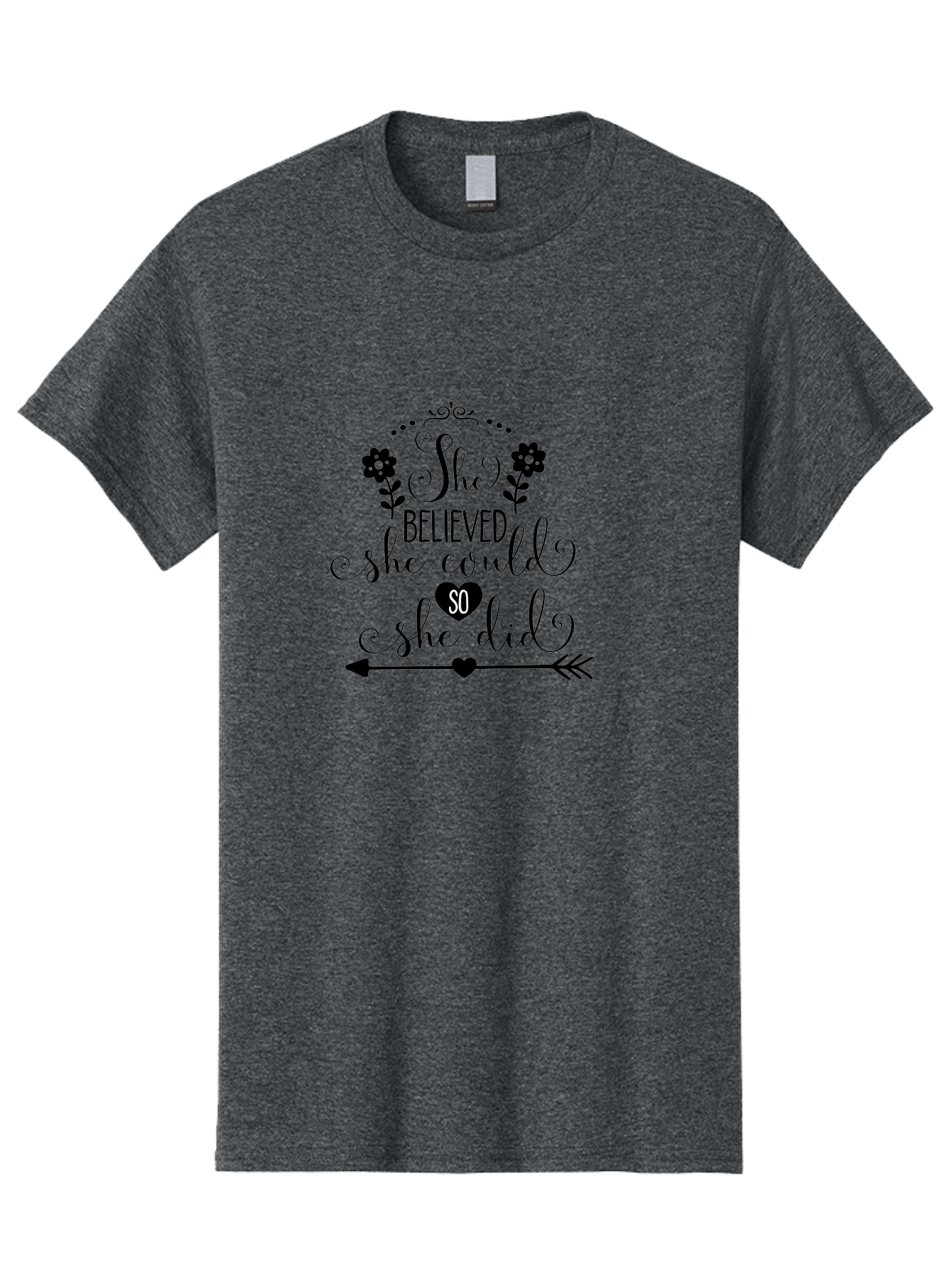 She-Believed-She-Could-So-She-Did Men'S Graphic Tee, 100% Cotton, Comfortable Casual Summer Wear, Machine Washable, Inspirational Quote, Motivational Phrase, Empowerment Message, Positive Affirmation, Female Empowerment, Believe In Yourself, Aad153 21