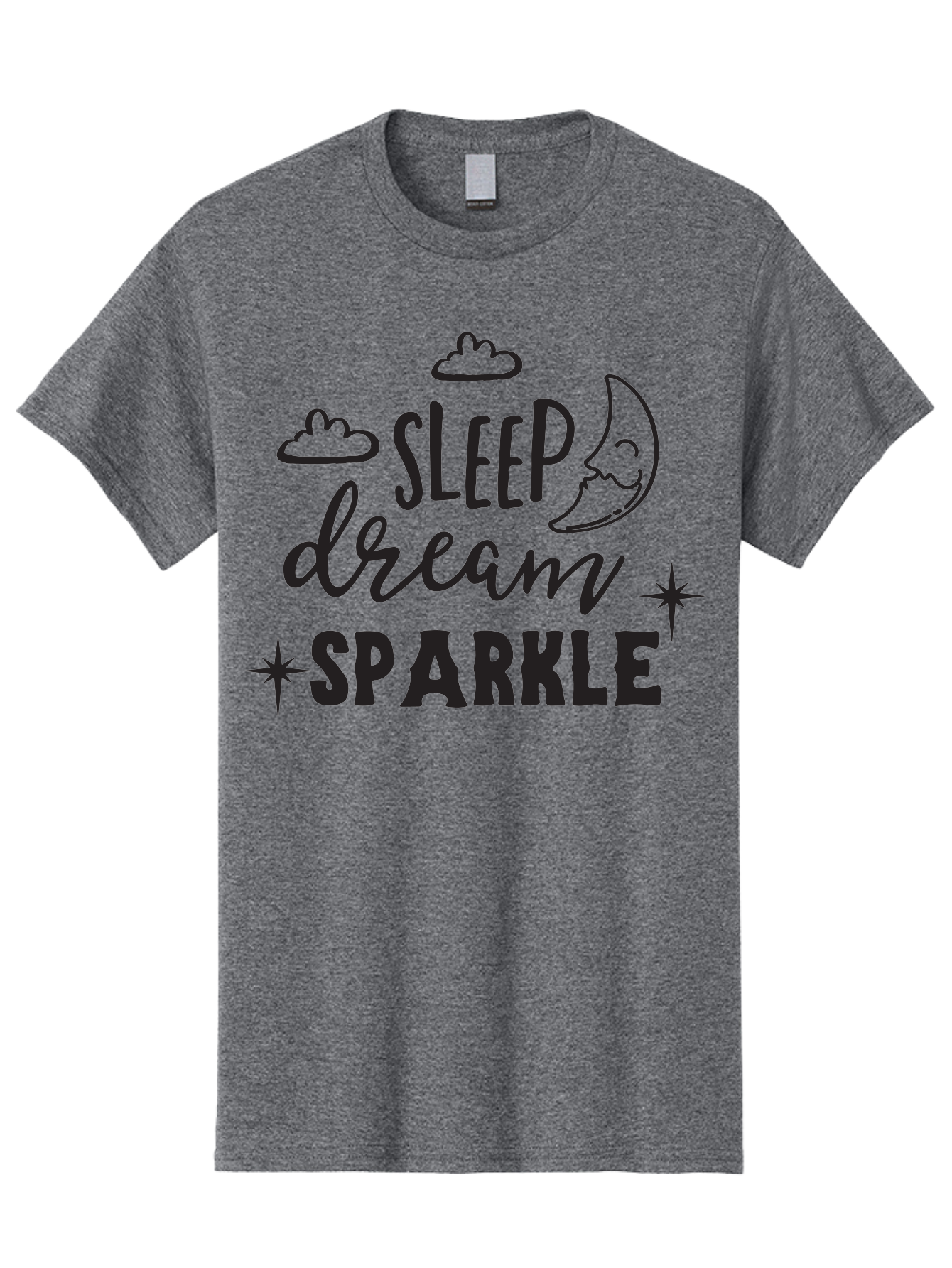 Sleep-Dream-Sparkle Men'S Graphic Tee, 100% Cotton, Comfortable Casual Summer Wear, Machine Washable, Inspirational Quote, Motivational Phrase, Sleep, Dream, Sparkle, Stars, Moon, Clouds, Whimsical Design, Positive Vibes, Good Night Message Aad163 21