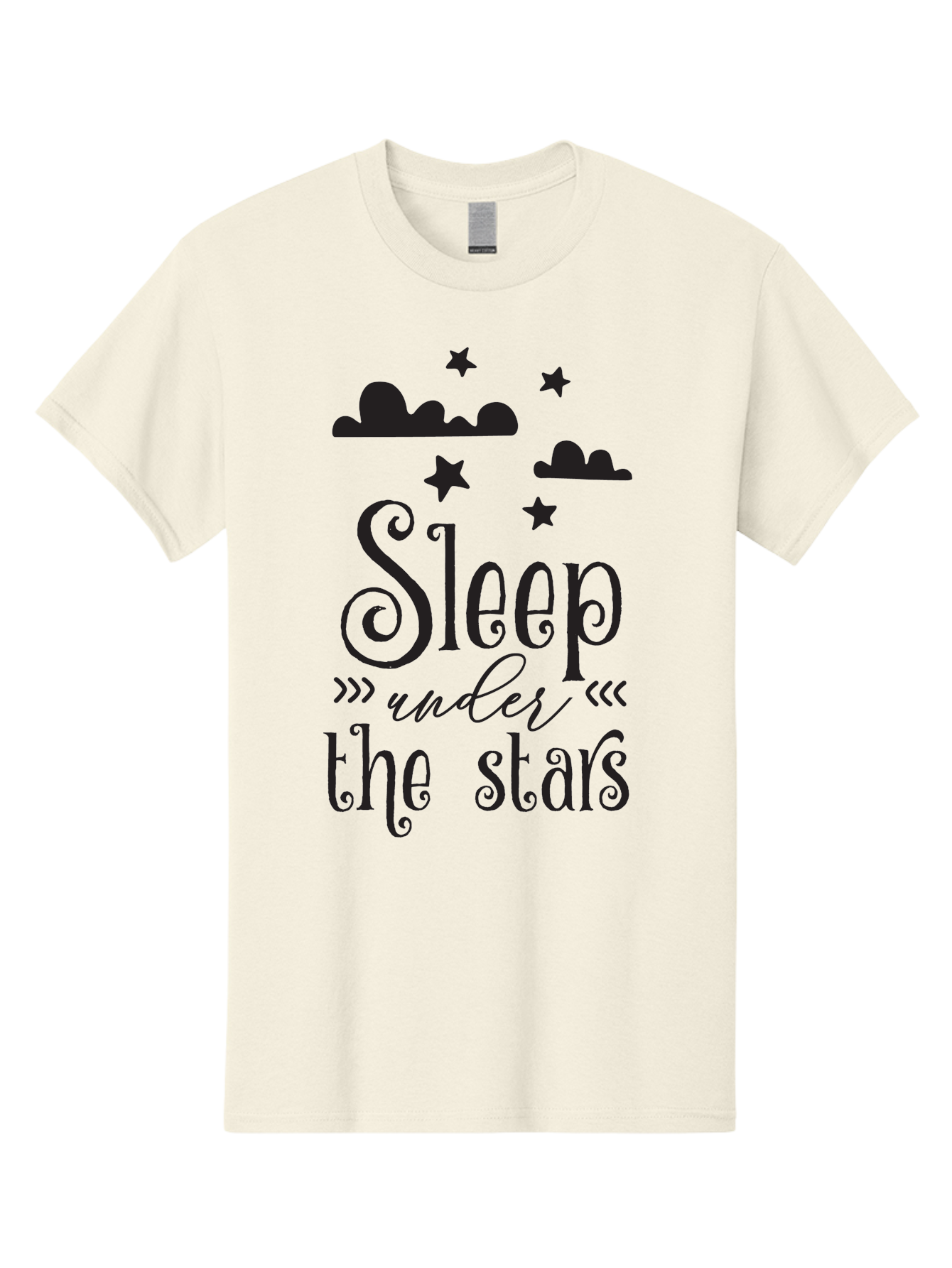 Sleep-Under-The-Stars Men'S Graphic Tee, 100% Cotton, Comfortable Casual Summer Wear, Machine Washable, Sleep Under The Stars, Night Sky, Starry Night, Relaxation, Calming Quote, Inspirational Quote, Celestial Theme, Dreamy Atmosphere Aad164 11