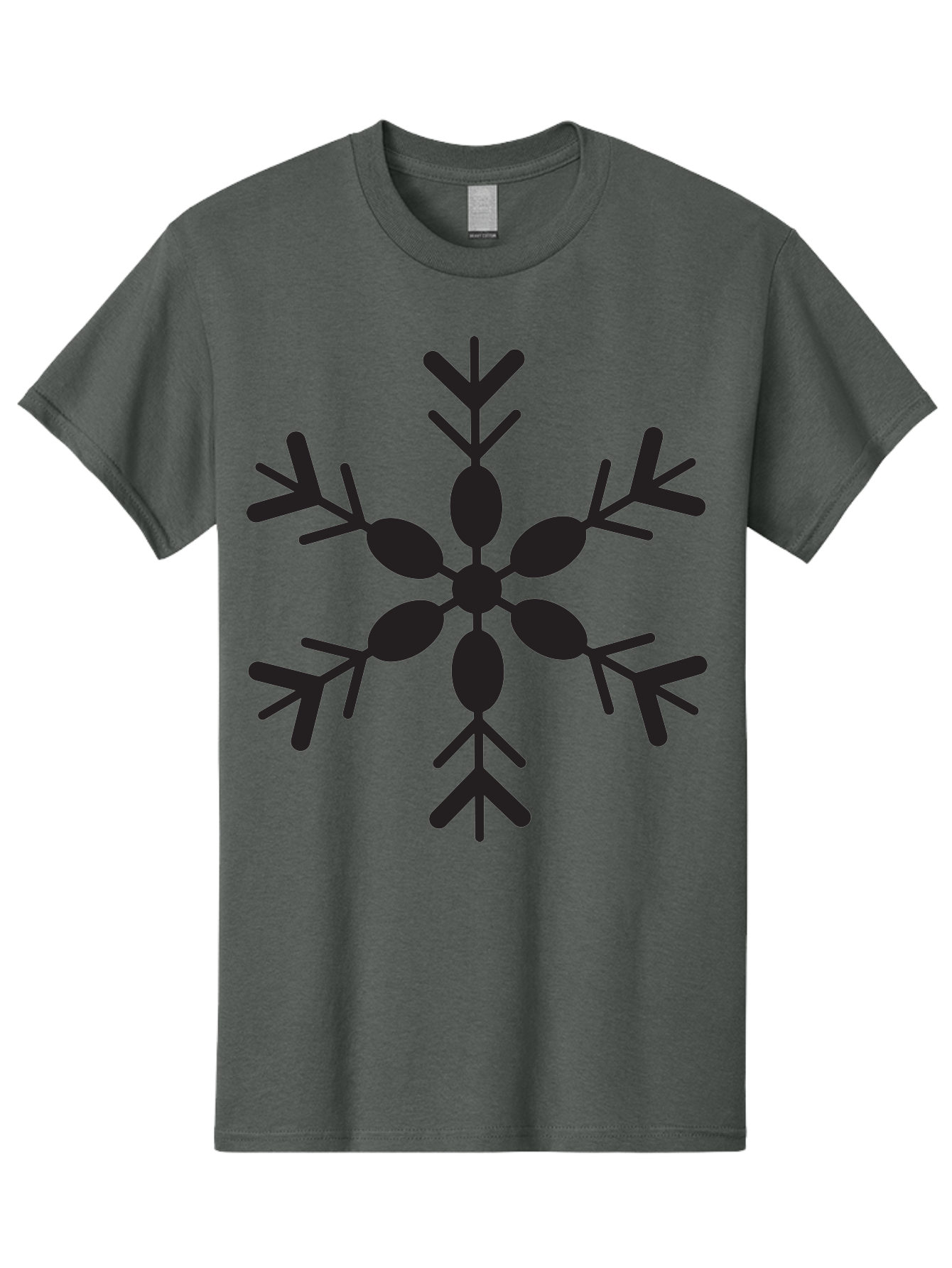 Snowflake-2 Men'S Graphic Tee, 100% Cotton, Comfortable Casual Summer Wear, Machine Washable, Symmetrical Black Snowflake, Winter Wonderland, Festive Design, Intricate Patterns, Six-Pointed Star, Christmas Decorations, Holiday Graphics, Aad168 23