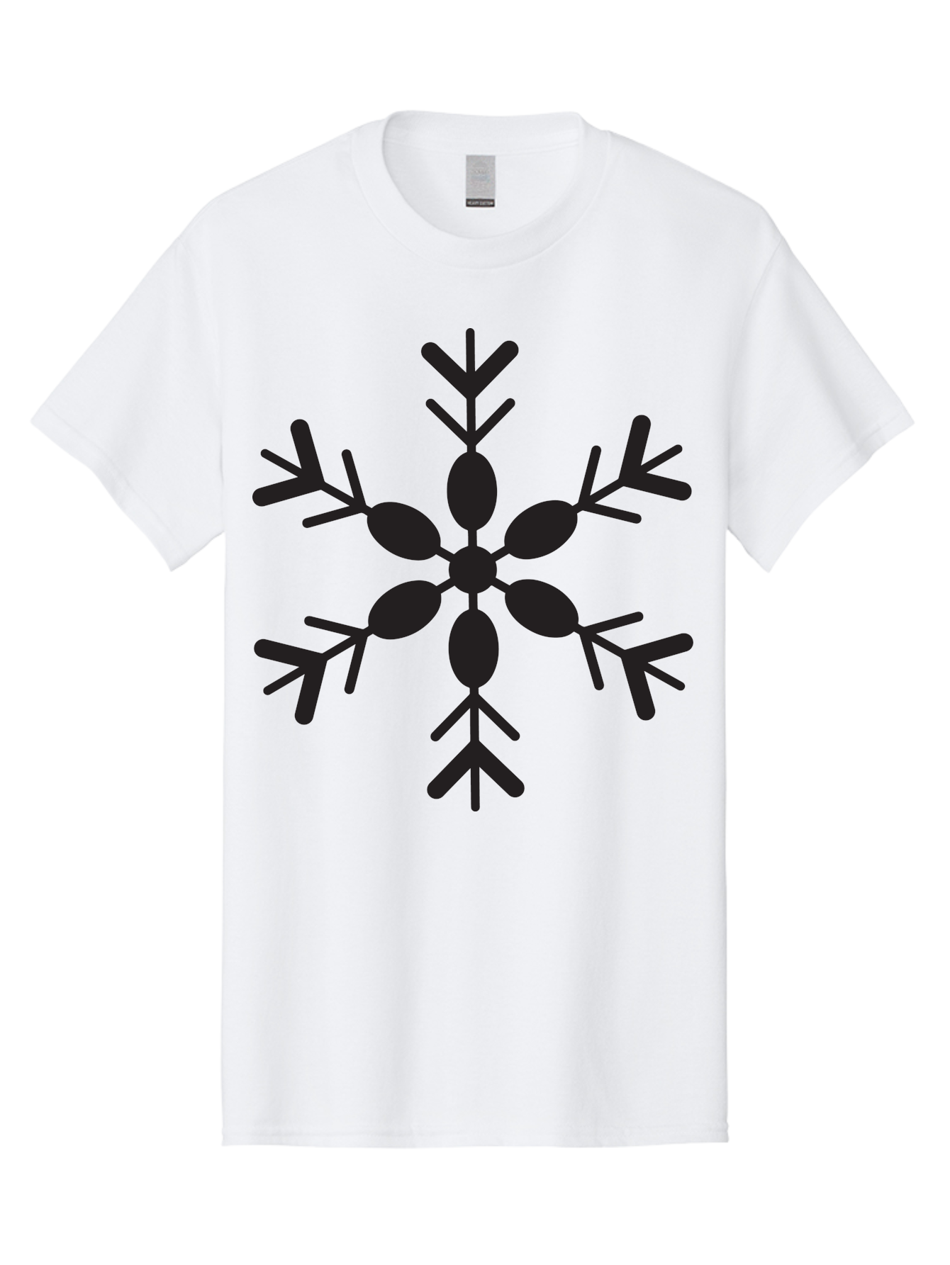 Snowflake-2 Men'S Graphic Tee, 100% Cotton, Comfortable Casual Summer Wear, Machine Washable, Symmetrical Black Snowflake, Winter Wonderland, Festive Design, Intricate Patterns, Six-Pointed Star, Christmas Decorations, Holiday Graphics, Aad168 29