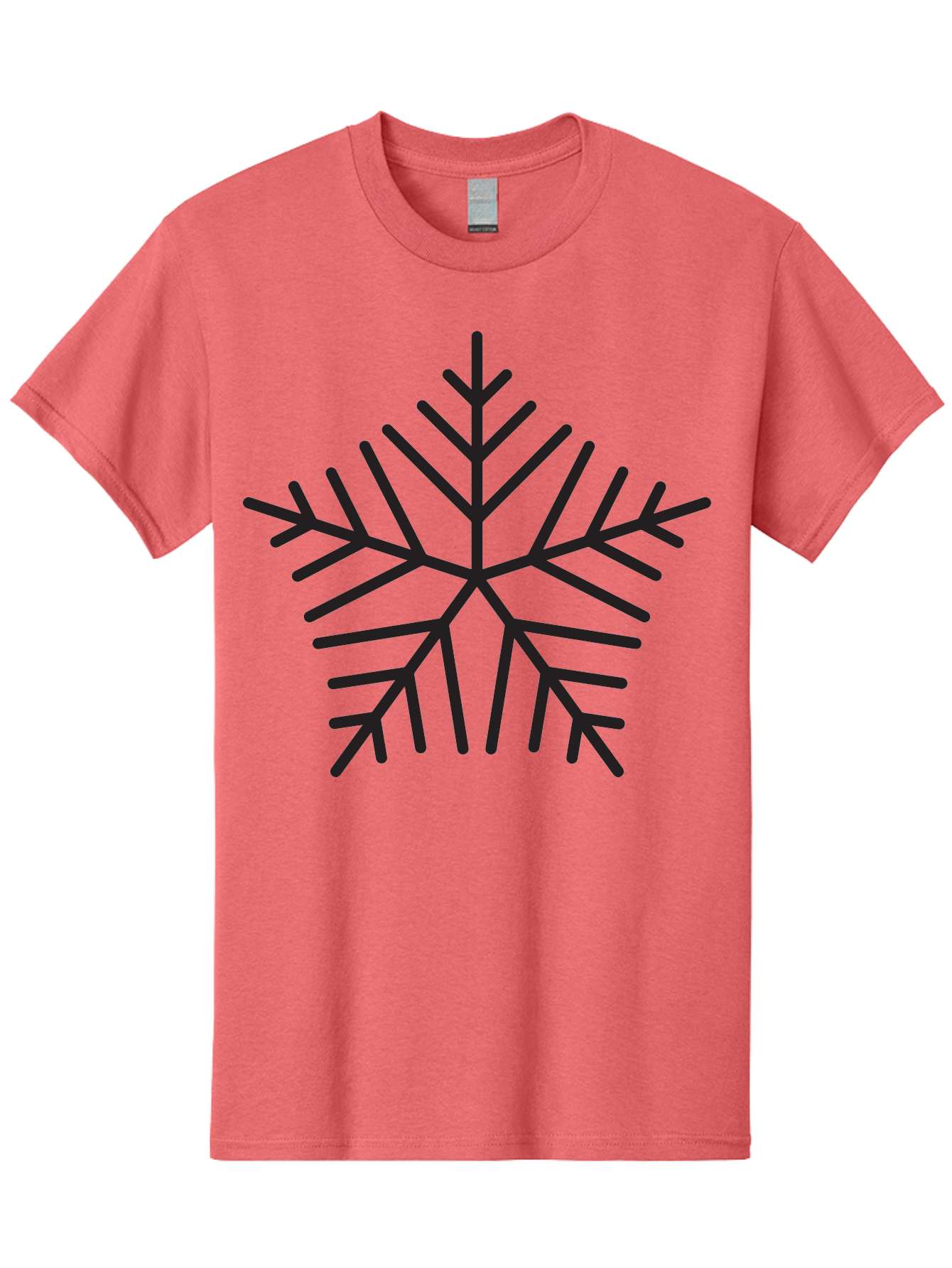 Snowflake-3 Men'S Graphic Tee, 100% Cotton, Comfortable Casual Summer Wear, Machine Washable, Snowflake, Symmetrical Design, Black Silhouette, Winter Symbol, Frosty Theme, Geometric Pattern, Delicate Branches, Intricate Details, Aad169 5