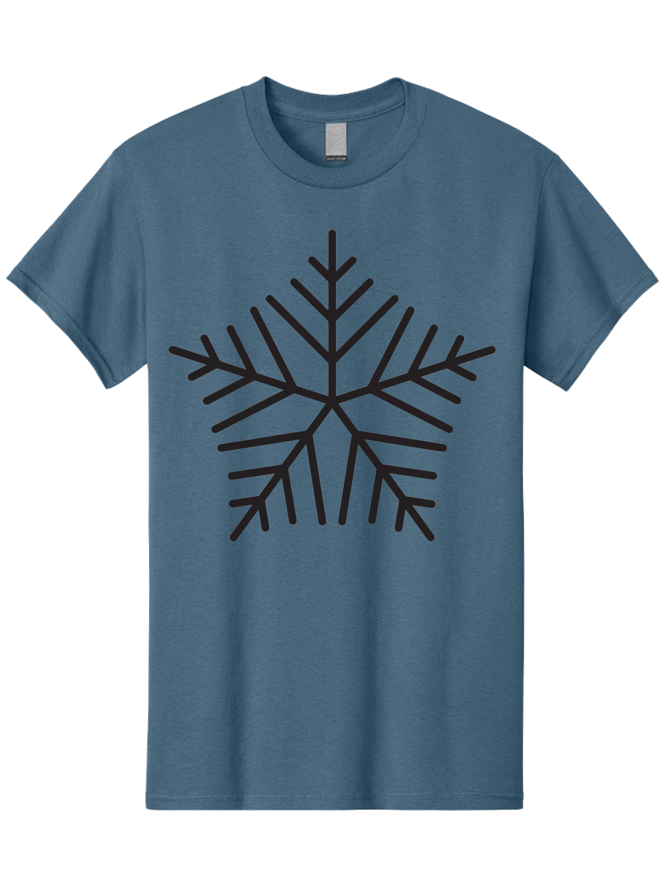Snowflake-3 Men'S Graphic Tee, 100% Cotton, Comfortable Casual Summer Wear, Machine Washable, Snowflake, Symmetrical Design, Black Silhouette, Winter Symbol, Frosty Theme, Geometric Pattern, Delicate Branches, Intricate Details, Aad169 27