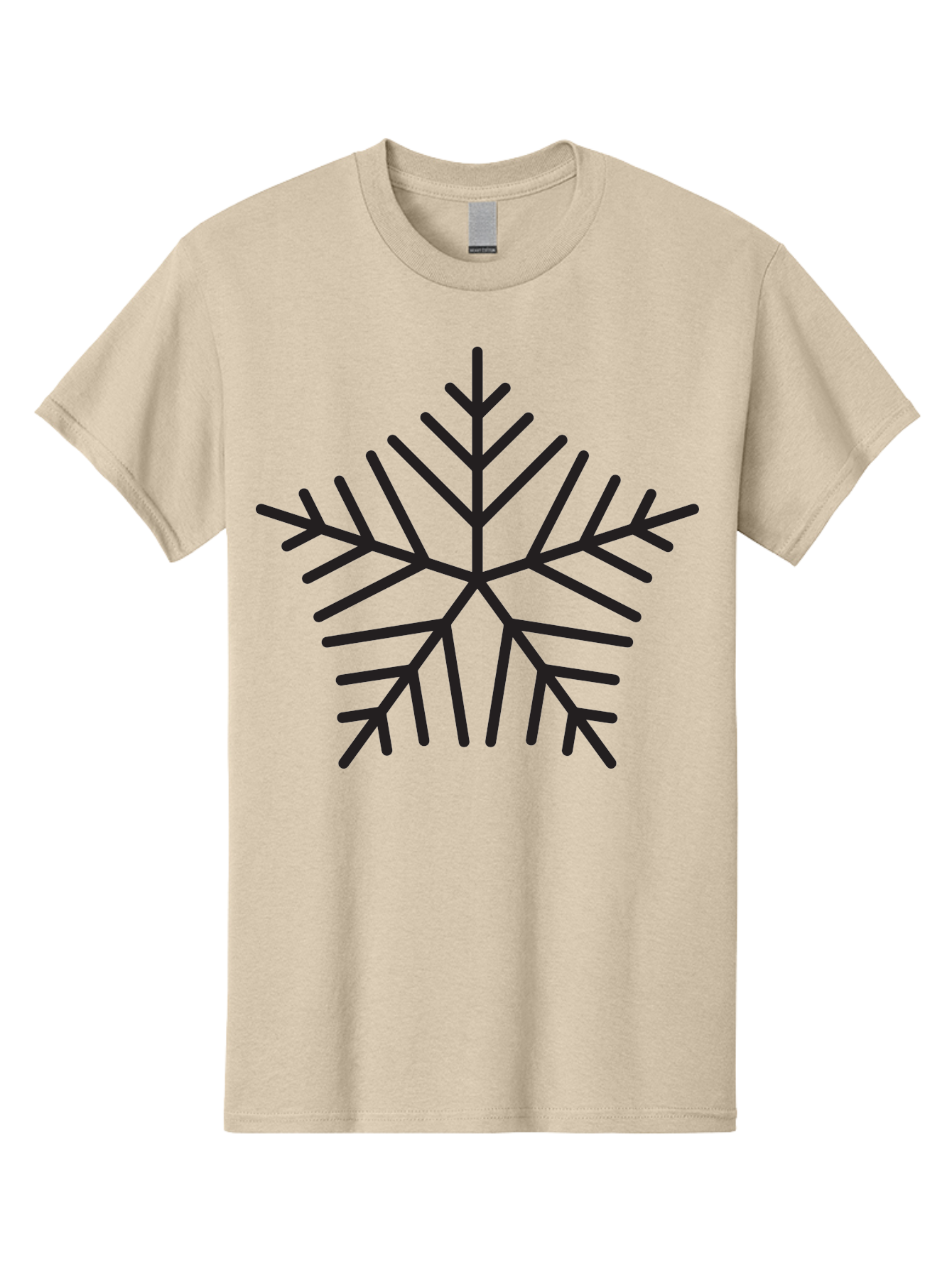 Snowflake-3 Men'S Graphic Tee, 100% Cotton, Comfortable Casual Summer Wear, Machine Washable, Snowflake, Symmetrical Design, Black Silhouette, Winter Symbol, Frosty Theme, Geometric Pattern, Delicate Branches, Intricate Details, Aad169 7