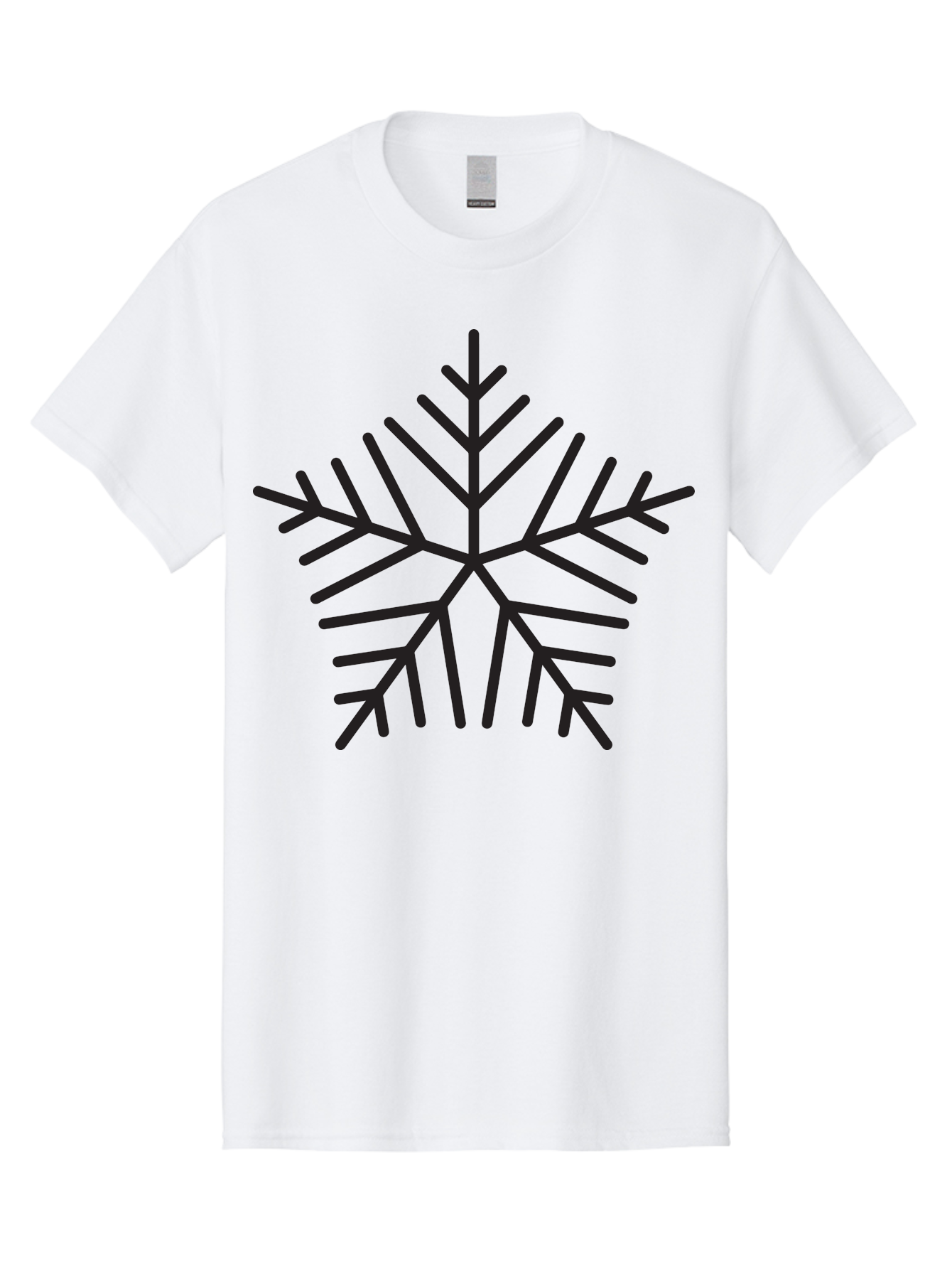 Snowflake-3 Men'S Graphic Tee, 100% Cotton, Comfortable Casual Summer Wear, Machine Washable, Snowflake, Symmetrical Design, Black Silhouette, Winter Symbol, Frosty Theme, Geometric Pattern, Delicate Branches, Intricate Details, Aad169 13