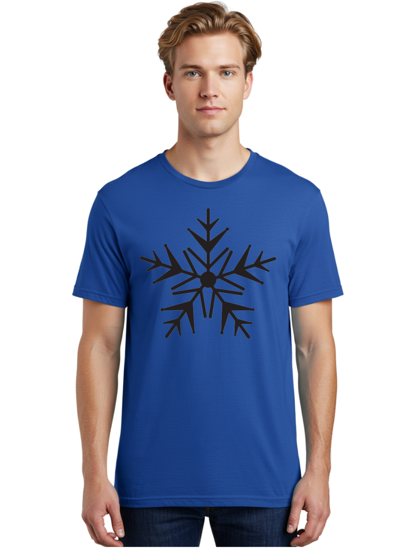 Snowflake-6 Men'S Graphic Tee, 100% Cotton, Comfortable Casual Summer Wear, Machine Washable, Snowflake, Winter Wonderland, Frosty Design, Delicate Pattern, Intricate Details, Symmetrical Shape, Winter Season, Festive Decoration Aad172 12