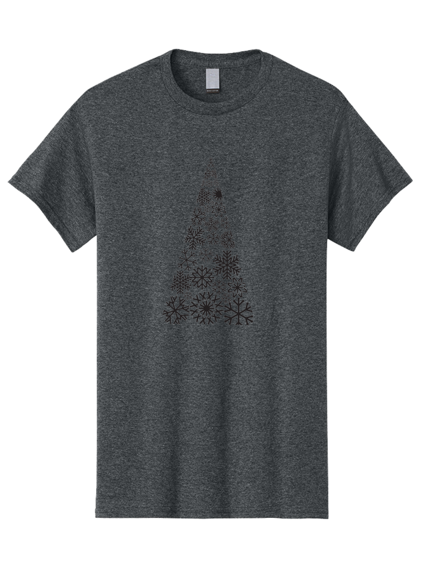 Snowflakes-Christmas-Tree Men'S Graphic Tee, 100% Cotton, Comfortable Casual Summer Wear, Machine Washable, Snowflake Christmas Tree, Festive Design, Winter Wonderland, Holiday Graphics, Seasonal Decor, Christmas Tree Silhouette, Snowflakes, Aad175 11