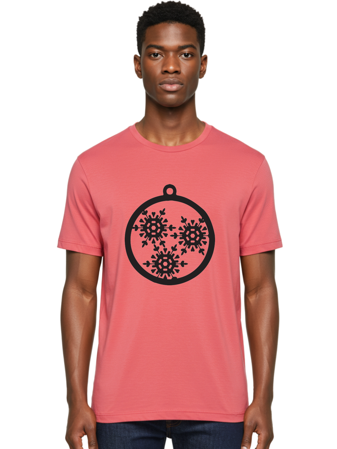 Snowflakes-Ornament-1 Men'S Graphic Tee, 100% Cotton, Comfortable Casual Summer Wear, Machine Washable, Snowflakes In Ornament, Winter Decorations, Festive Designs, Holiday Ornaments, Christmas Decor, Snowy Themes, Decorative Cutouts, Aad176 14