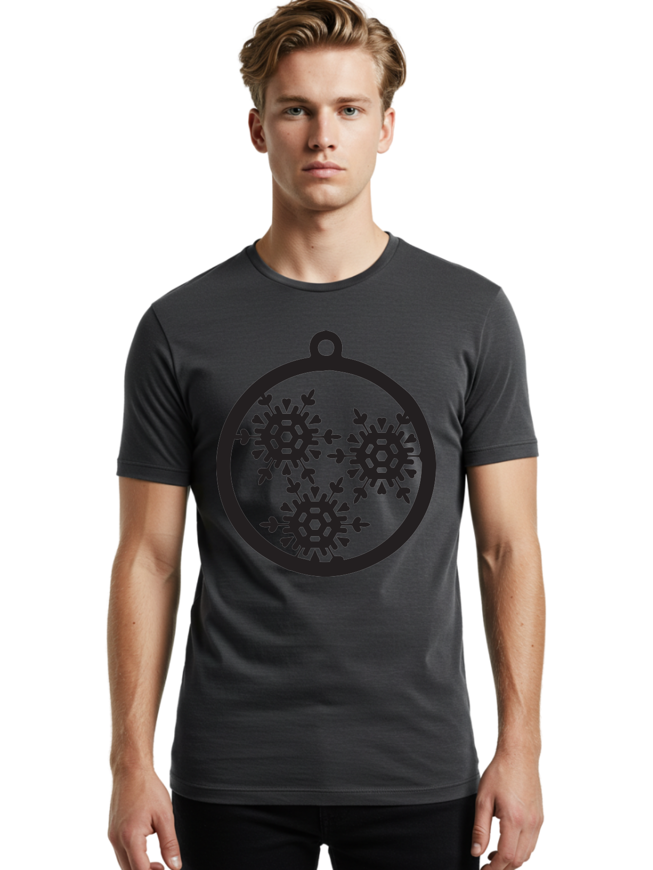 Snowflakes-Ornament-1 Men'S Graphic Tee, 100% Cotton, Comfortable Casual Summer Wear, Machine Washable, Snowflakes In Ornament, Winter Decorations, Festive Designs, Holiday Ornaments, Christmas Decor, Snowy Themes, Decorative Cutouts, Aad176 28