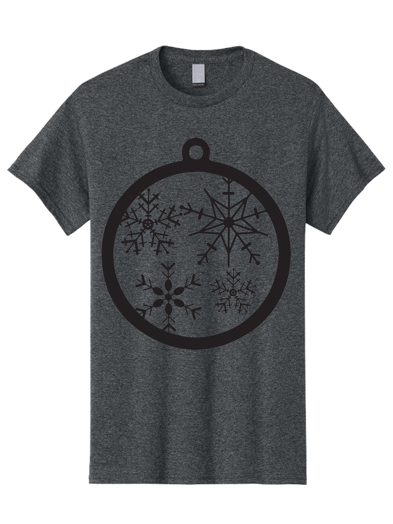 Snowflakes-Ornament-2 Men'S Graphic Tee, 100% Cotton, Comfortable Casual Summer Wear, Machine Washable, Snowflakes, Winter Decoration, Christmas Ornament, Festive Design, Holiday Decor, Black Silhouette, Intricate Patterns, Snowflake Art, Aad177 17