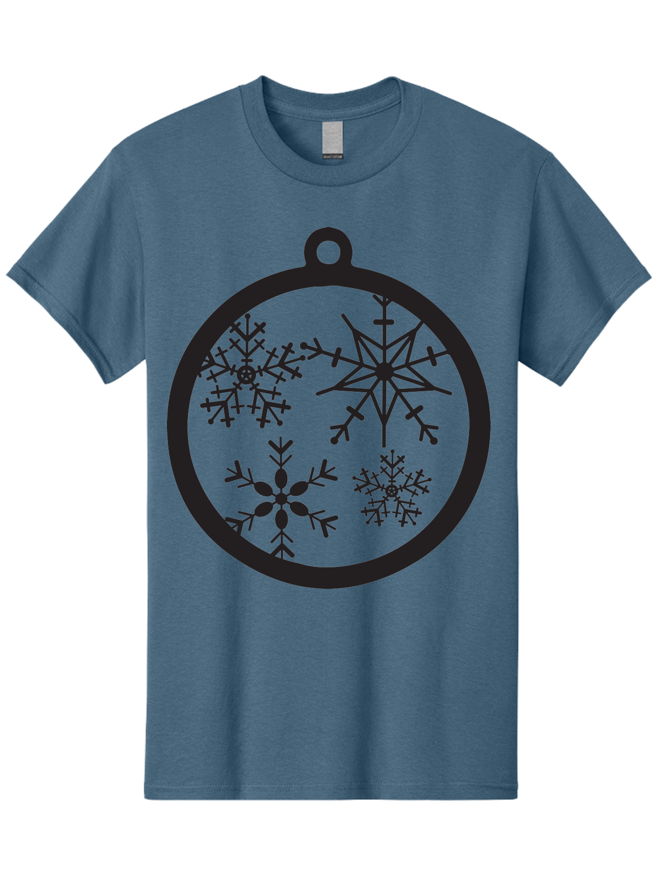 Snowflakes-Ornament-2 Men'S Graphic Tee, 100% Cotton, Comfortable Casual Summer Wear, Machine Washable, Snowflakes, Winter Decoration, Christmas Ornament, Festive Design, Holiday Decor, Black Silhouette, Intricate Patterns, Snowflake Art, Aad177 11