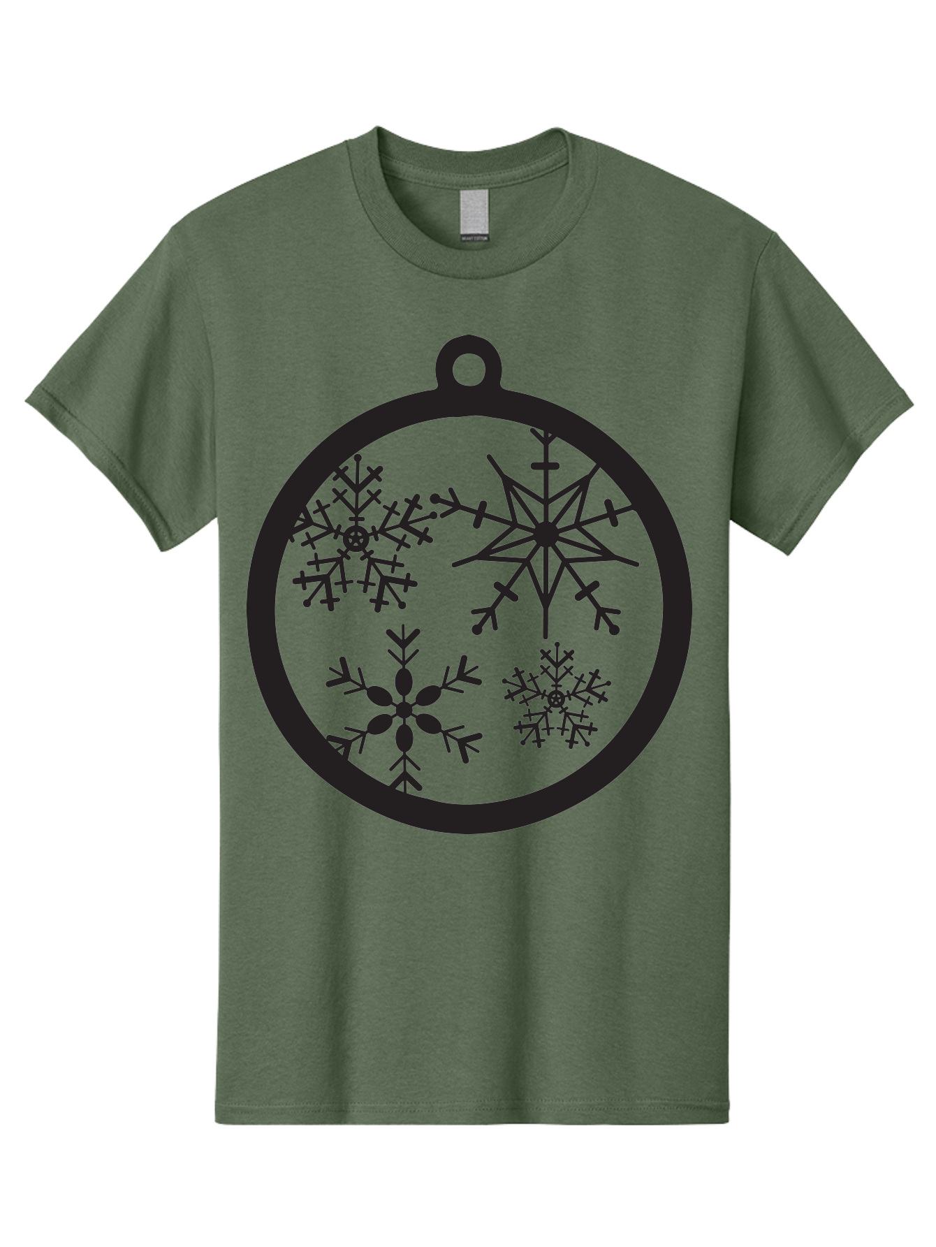 Snowflakes-Ornament-2 Men'S Graphic Tee, 100% Cotton, Comfortable Casual Summer Wear, Machine Washable, Snowflakes, Winter Decoration, Christmas Ornament, Festive Design, Holiday Decor, Black Silhouette, Intricate Patterns, Snowflake Art, Aad177 27