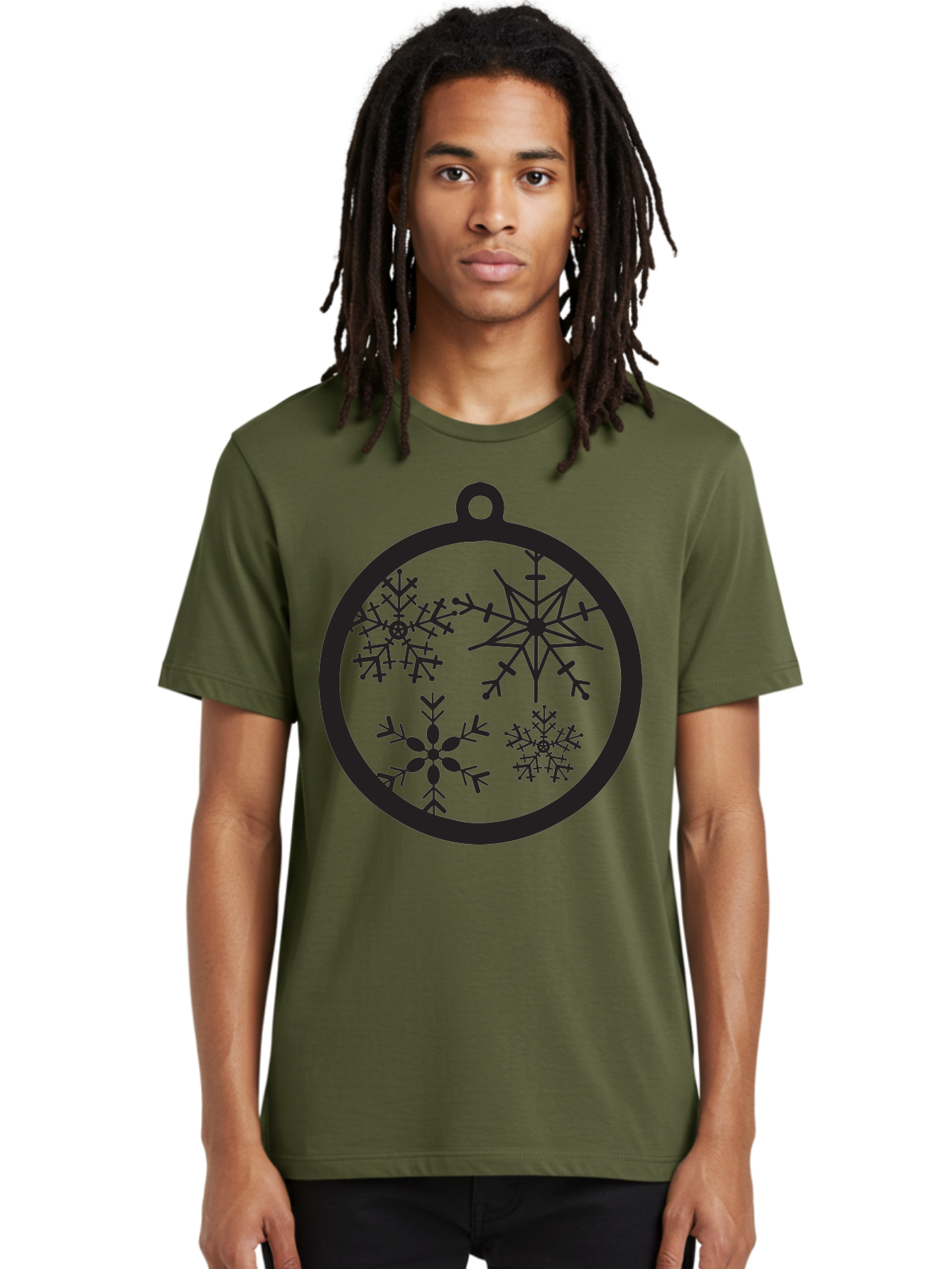 Snowflakes-Ornament-2 Men'S Graphic Tee, 100% Cotton, Comfortable Casual Summer Wear, Machine Washable, Snowflakes, Winter Decoration, Christmas Ornament, Festive Design, Holiday Decor, Black Silhouette, Intricate Patterns, Snowflake Art, Aad177 28