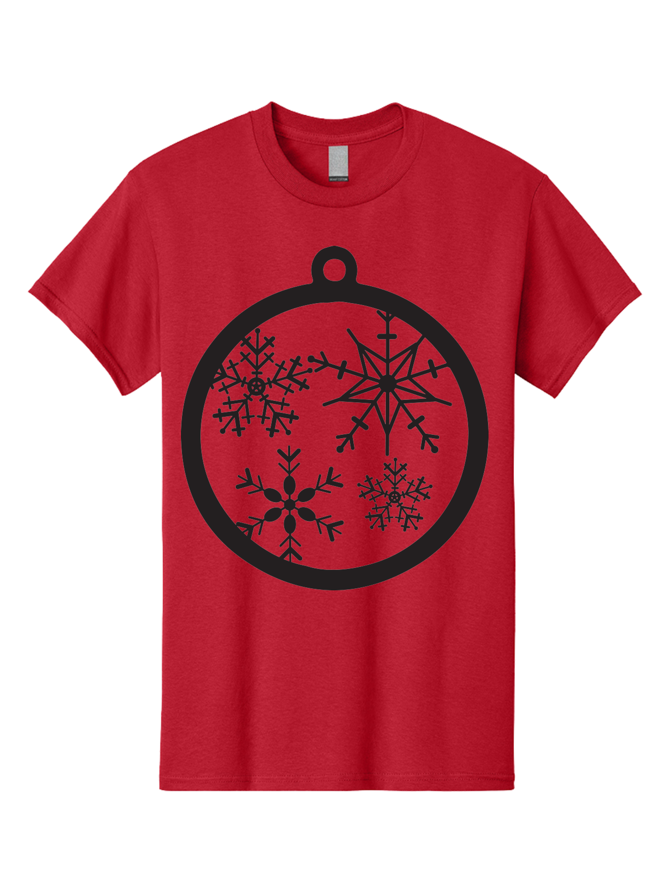 Snowflakes-Ornament-2 Men'S Graphic Tee, 100% Cotton, Comfortable Casual Summer Wear, Machine Washable, Snowflakes, Winter Decoration, Christmas Ornament, Festive Design, Holiday Decor, Black Silhouette, Intricate Patterns, Snowflake Art, Aad177 25