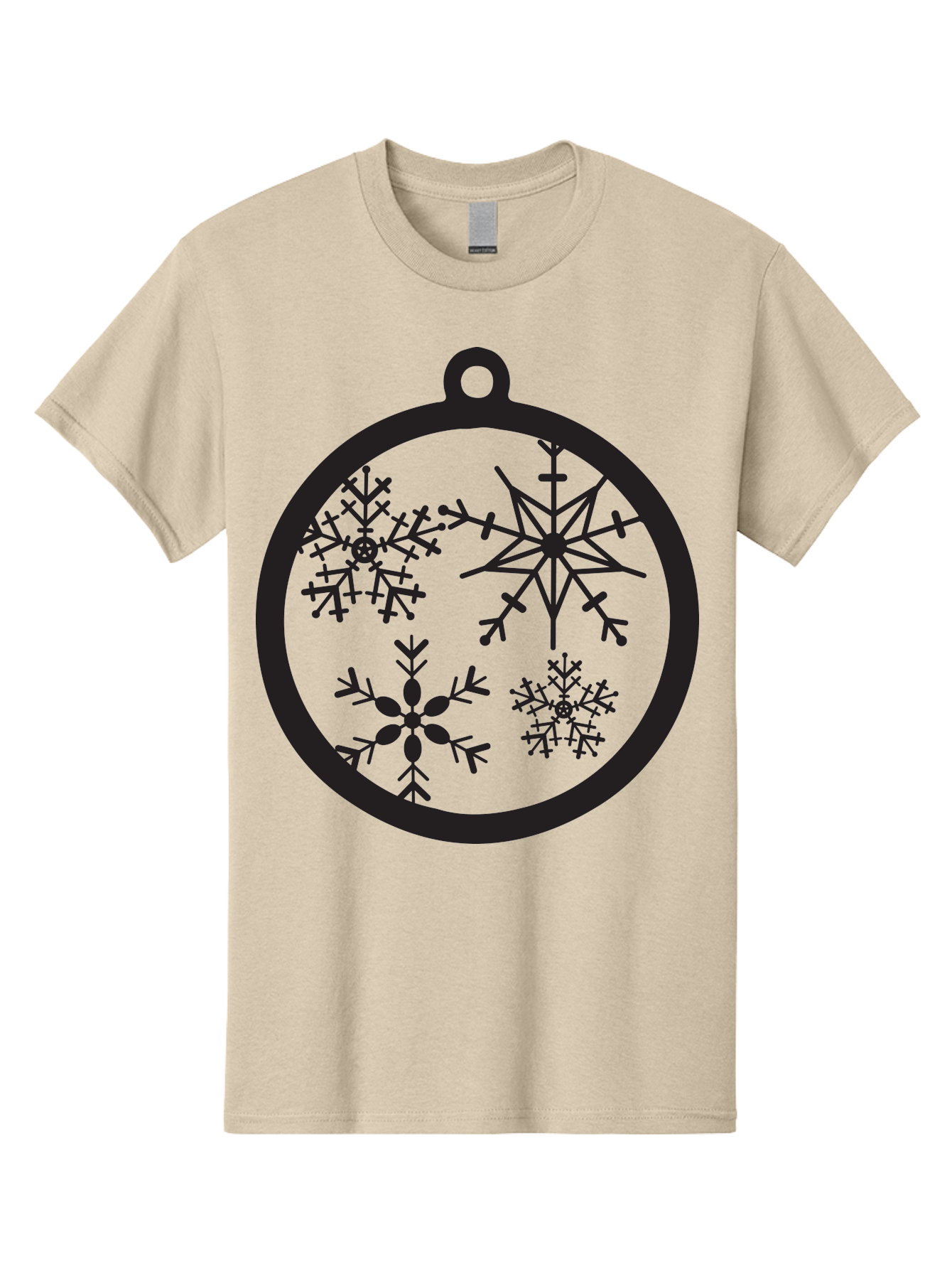 Snowflakes-Ornament-2 Men'S Graphic Tee, 100% Cotton, Comfortable Casual Summer Wear, Machine Washable, Snowflakes, Winter Decoration, Christmas Ornament, Festive Design, Holiday Decor, Black Silhouette, Intricate Patterns, Snowflake Art, Aad177 13