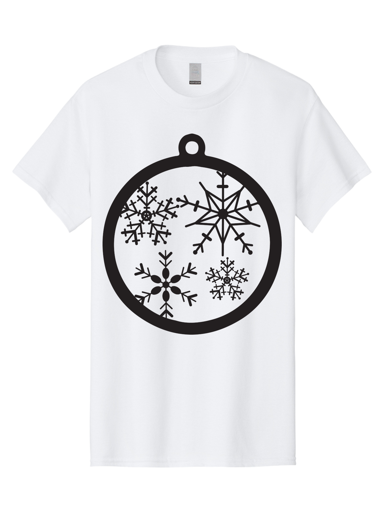 Snowflakes-Ornament-2 Men'S Graphic Tee, 100% Cotton, Comfortable Casual Summer Wear, Machine Washable, Snowflakes, Winter Decoration, Christmas Ornament, Festive Design, Holiday Decor, Black Silhouette, Intricate Patterns, Snowflake Art, Aad177 19