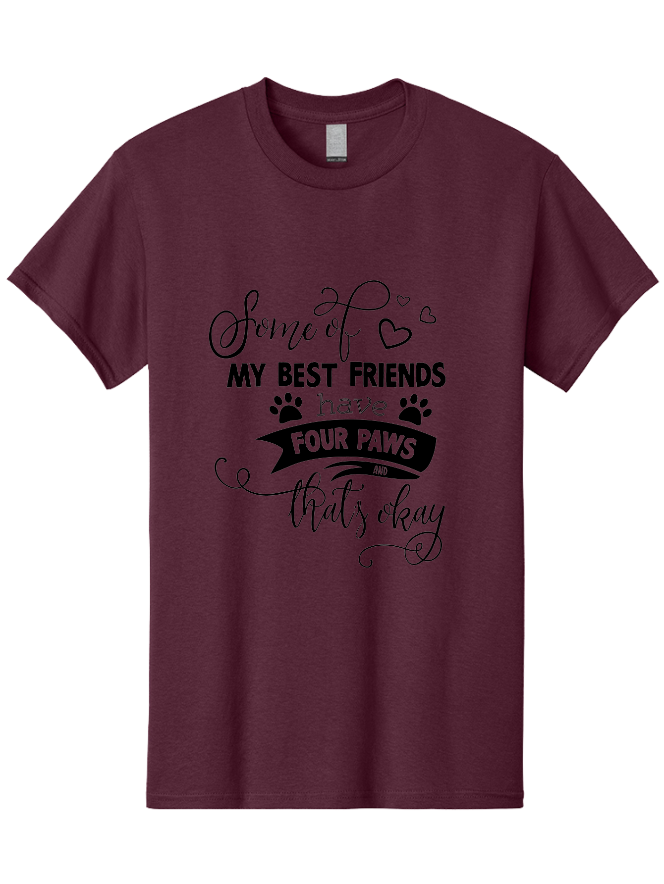 Some-Of-My-Best-Friends-Have-Four-Paws Men'S Graphic Tee, 100% Cotton, Comfortable Casual Summer Wear, Machine Washable, Dog Lover Quote, Pet Friendly, Friendship With Pets, Four Paws, Heartwarming Message, Animal Love, Positive Affirmation, Aad188 13