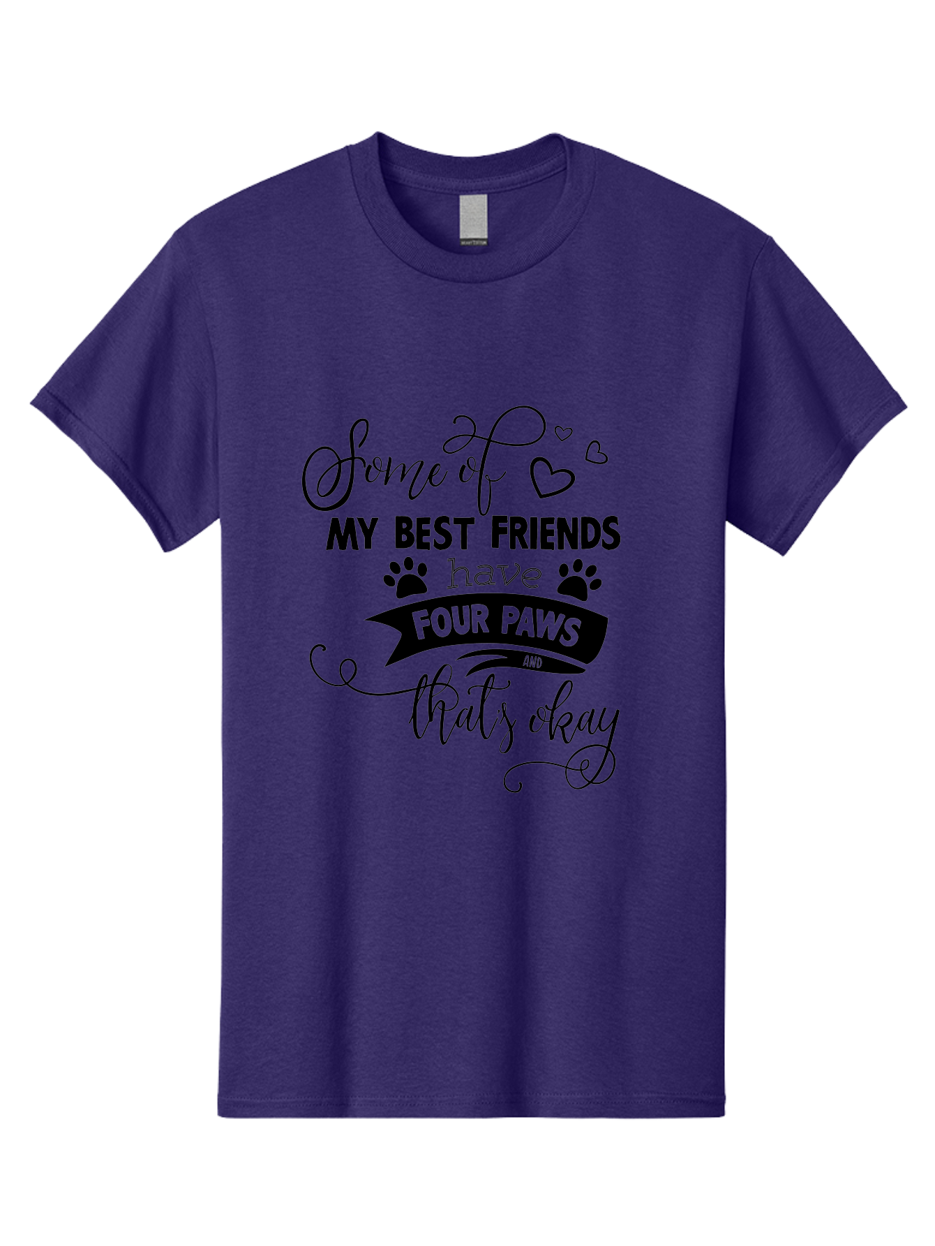 Some-Of-My-Best-Friends-Have-Four-Paws Men'S Graphic Tee, 100% Cotton, Comfortable Casual Summer Wear, Machine Washable, Dog Lover Quote, Pet Friendly, Friendship With Pets, Four Paws, Heartwarming Message, Animal Love, Positive Affirmation, Aad188 23
