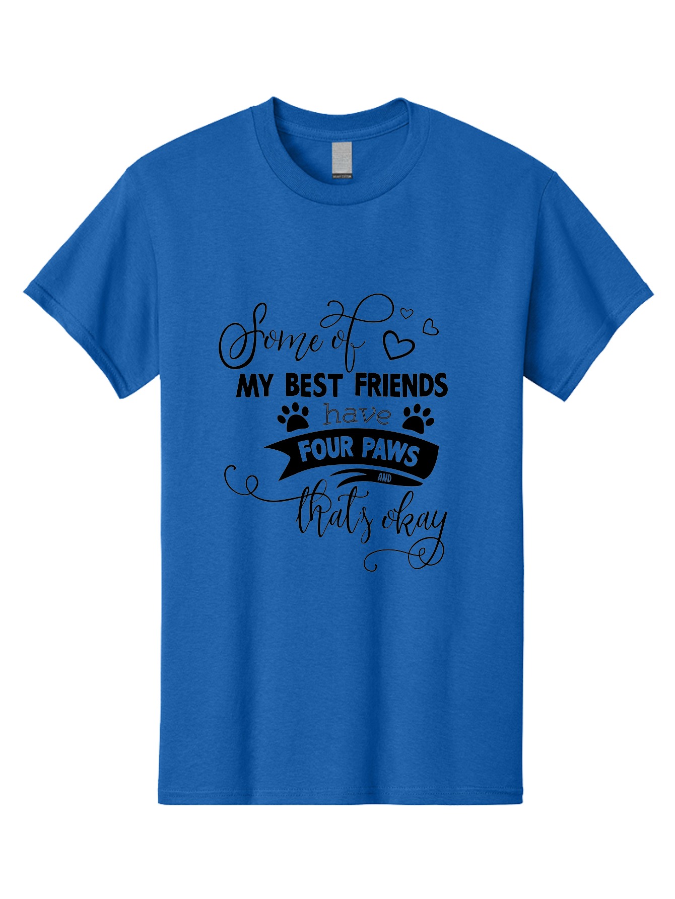 Some-Of-My-Best-Friends-Have-Four-Paws Men'S Graphic Tee, 100% Cotton, Comfortable Casual Summer Wear, Machine Washable, Dog Lover Quote, Pet Friendly, Friendship With Pets, Four Paws, Heartwarming Message, Animal Love, Positive Affirmation, Aad188 3