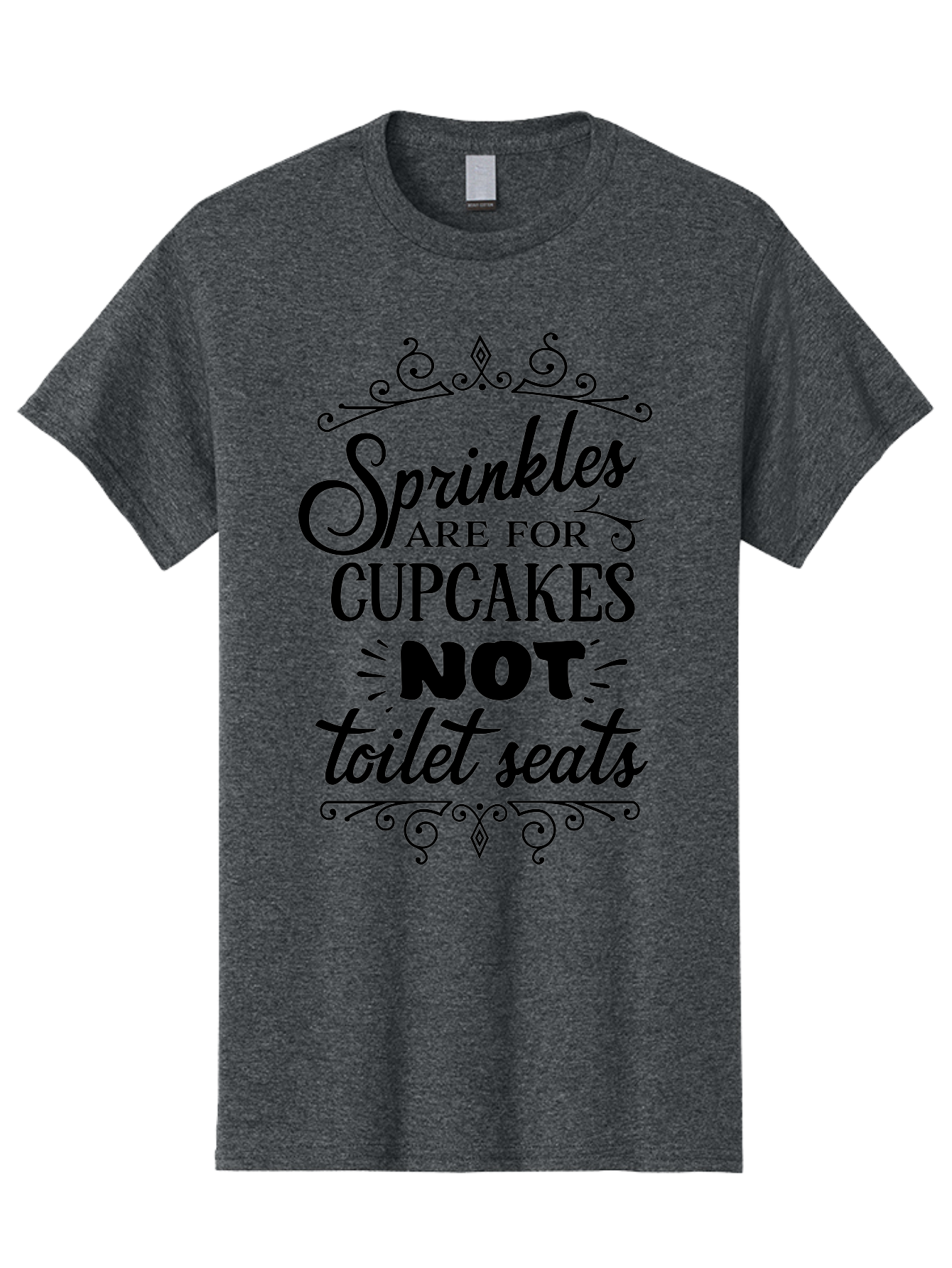 Sprinkles-Are-For-Cupcakes-Not-Toilet-Seats Men'S Graphic Tee, 100% Cotton, Comfortable Casual Summer Wear, Machine Washable, Funny Quote, Quirky Humor, Bathroom Decor, Cupcake Love, Sprinkle Theme, Toilet Humor, Cute Sign, Baking Humor, Aad193 3