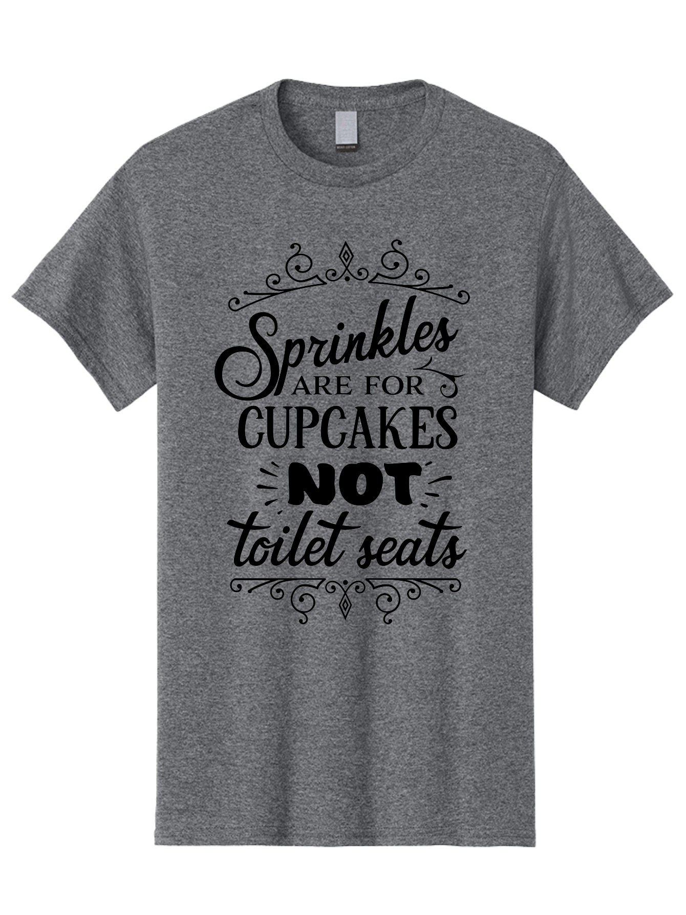 Sprinkles-Are-For-Cupcakes-Not-Toilet-Seats Men'S Graphic Tee, 100% Cotton, Comfortable Casual Summer Wear, Machine Washable, Funny Quote, Quirky Humor, Bathroom Decor, Cupcake Love, Sprinkle Theme, Toilet Humor, Cute Sign, Baking Humor, Aad193 27