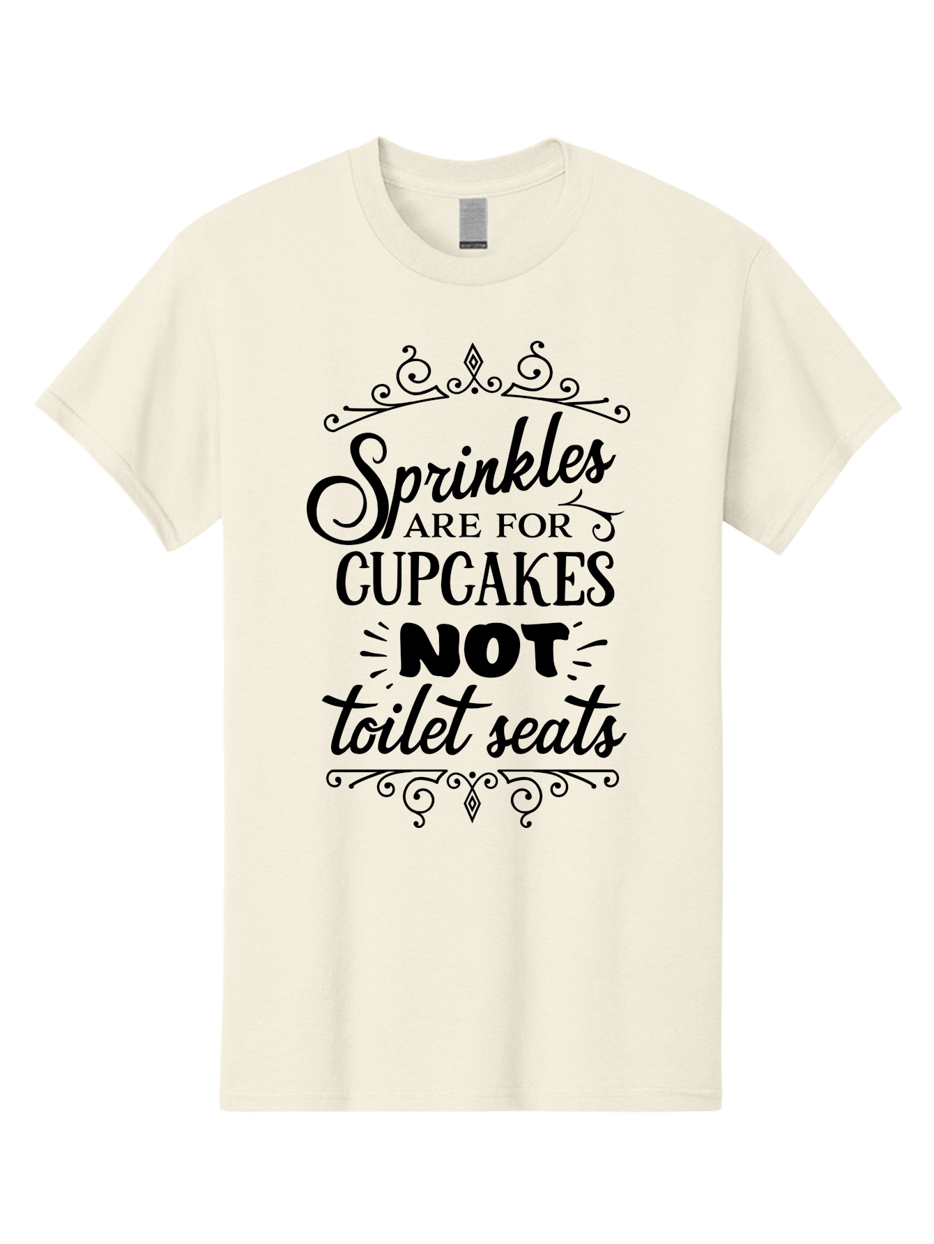 Sprinkles-Are-For-Cupcakes-Not-Toilet-Seats Men'S Graphic Tee, 100% Cotton, Comfortable Casual Summer Wear, Machine Washable, Funny Quote, Quirky Humor, Bathroom Decor, Cupcake Love, Sprinkle Theme, Toilet Humor, Cute Sign, Baking Humor, Aad193 23
