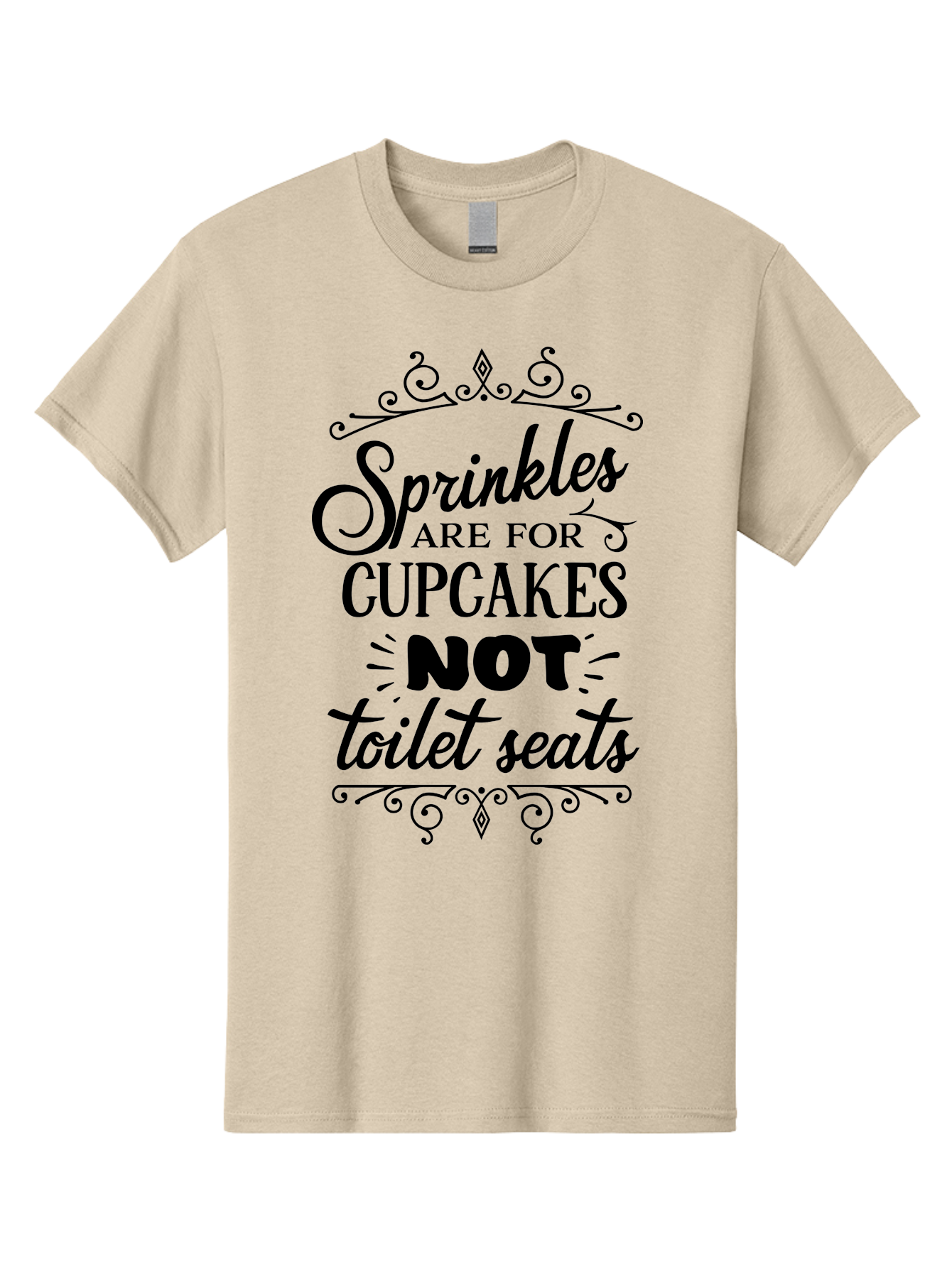 Sprinkles-Are-For-Cupcakes-Not-Toilet-Seats Men'S Graphic Tee, 100% Cotton, Comfortable Casual Summer Wear, Machine Washable, Funny Quote, Quirky Humor, Bathroom Decor, Cupcake Love, Sprinkle Theme, Toilet Humor, Cute Sign, Baking Humor, Aad193 21