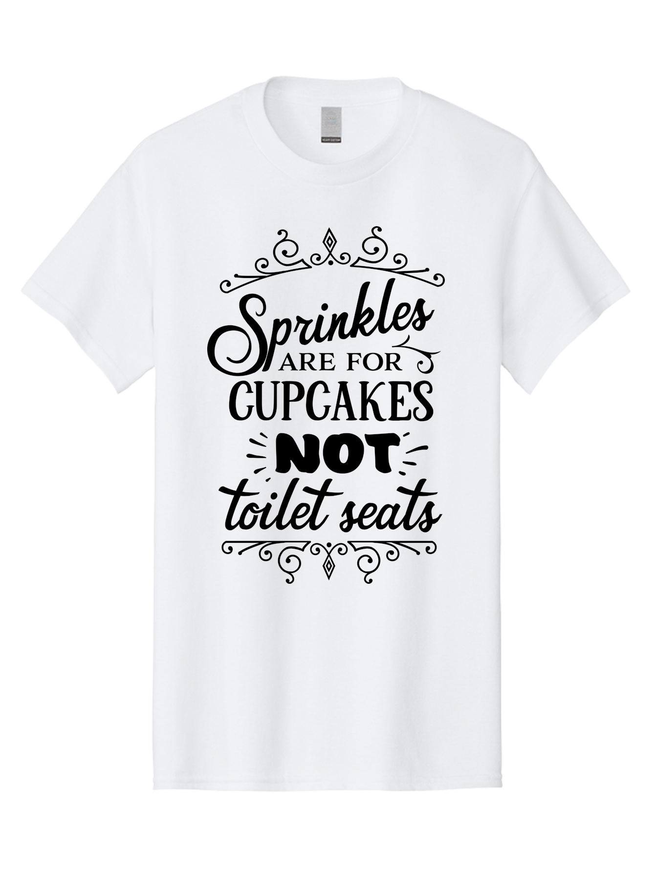 Sprinkles-Are-For-Cupcakes-Not-Toilet-Seats Men'S Graphic Tee, 100% Cotton, Comfortable Casual Summer Wear, Machine Washable, Funny Quote, Quirky Humor, Bathroom Decor, Cupcake Love, Sprinkle Theme, Toilet Humor, Cute Sign, Baking Humor, Aad193 7