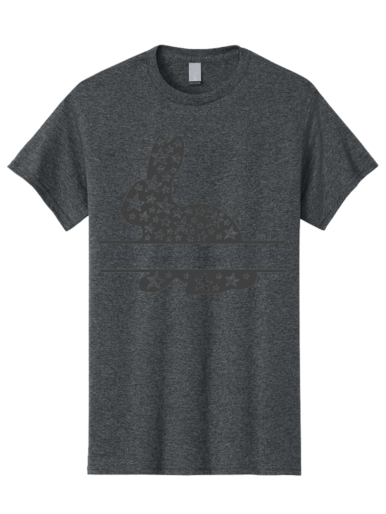 Star-Bunny Men'S Graphic Tee, 100% Cotton, Comfortable Casual Summer Wear, Machine Washable, Rabbit Silhouette, Decorative Stars, Minimalist Design, Modern Art, Artistic Expression, Star Pattern, Cute Rabbit Aad195 1